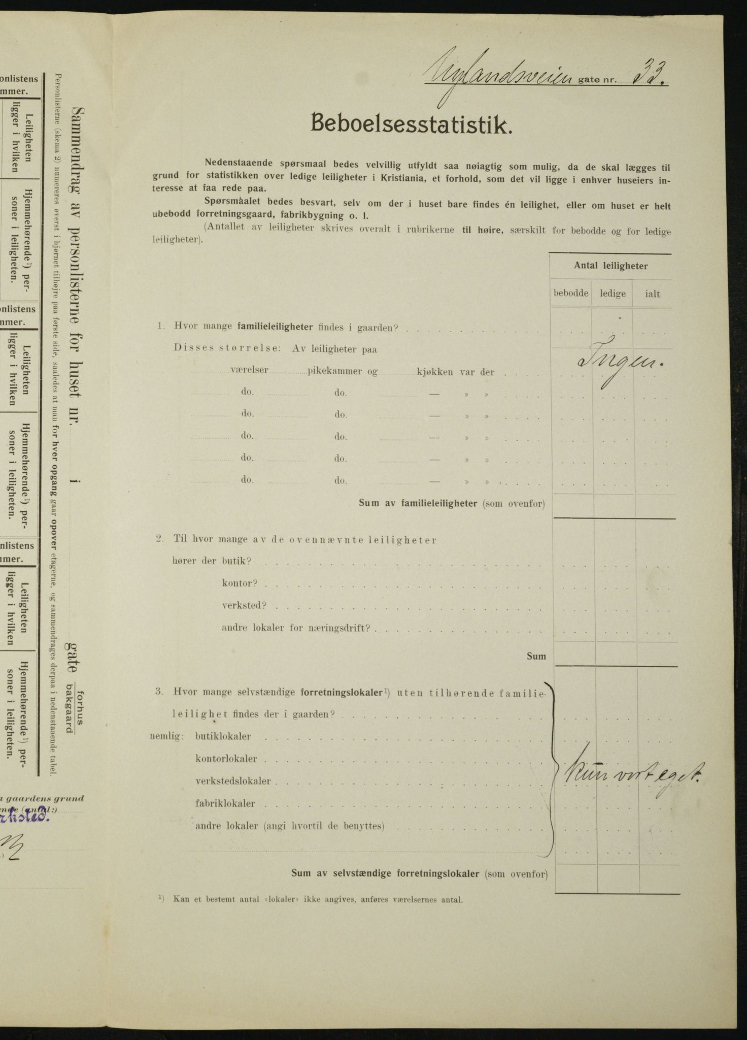 OBA, Municipal Census 1910 for Kristiania, 1910, p. 71474