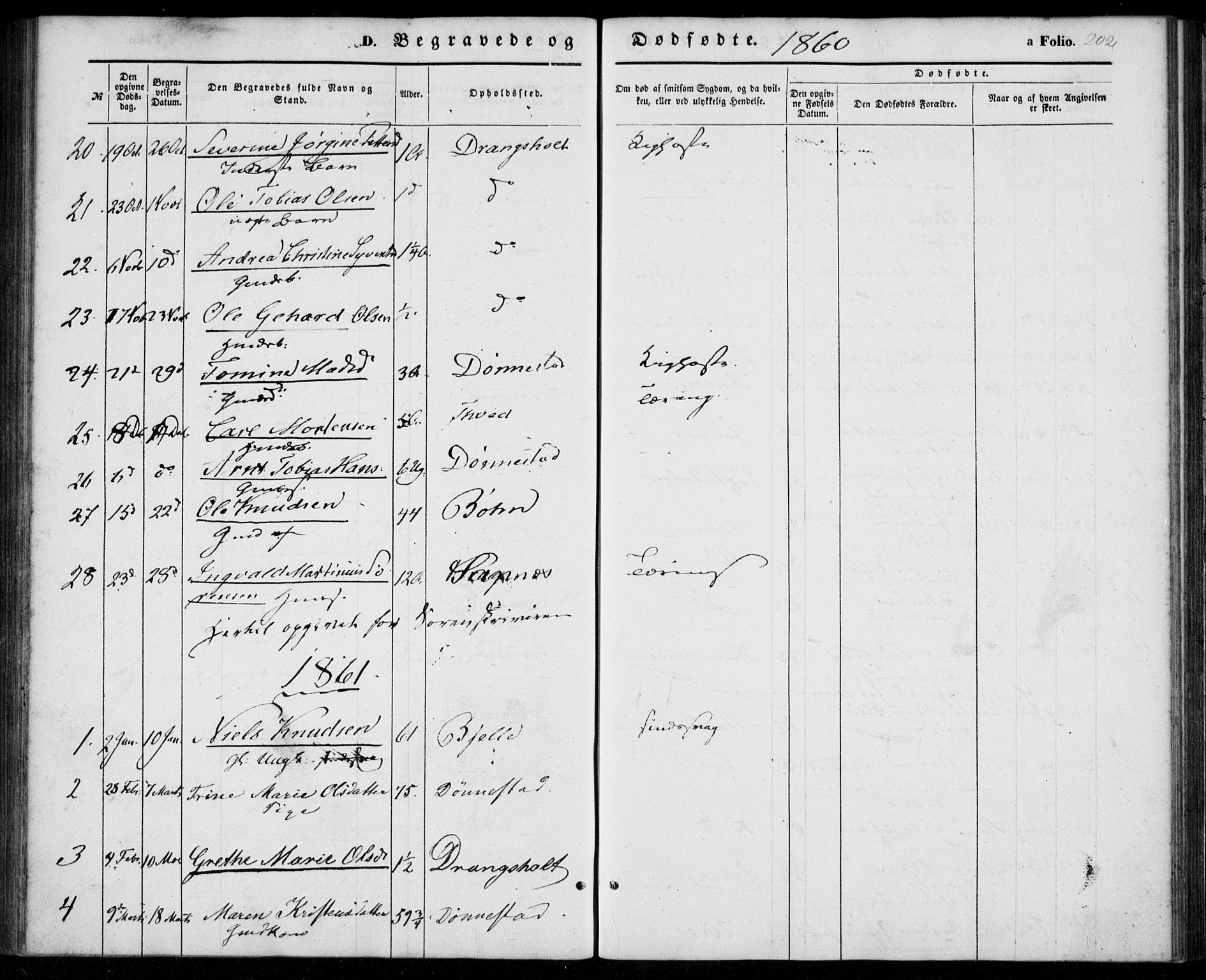 Tveit sokneprestkontor, AV/SAK-1111-0043/F/Fa/L0005: Parish register (official) no. A 5, 1853-1871, p. 202