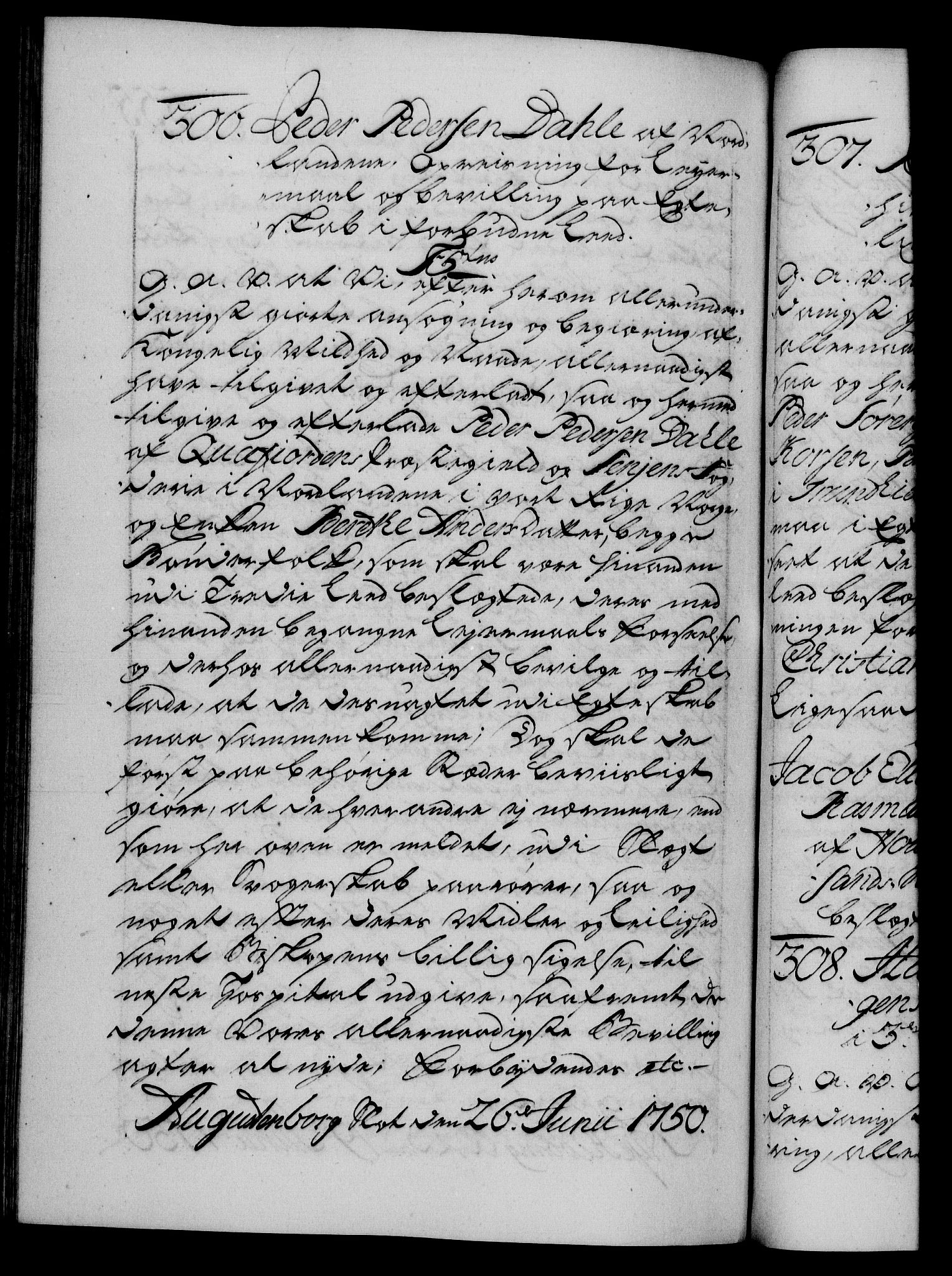 Danske Kanselli 1572-1799, AV/RA-EA-3023/F/Fc/Fca/Fcaa/L0036: Norske registre, 1749-1750, p. 555b