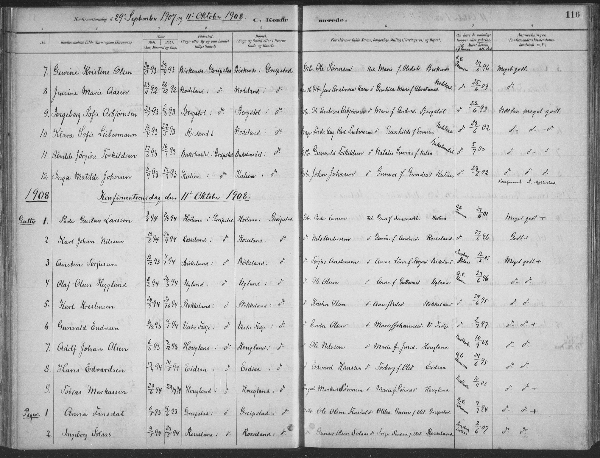 Søgne sokneprestkontor, AV/SAK-1111-0037/F/Fa/Faa/L0003: Parish register (official) no. A 3, 1883-1910, p. 116