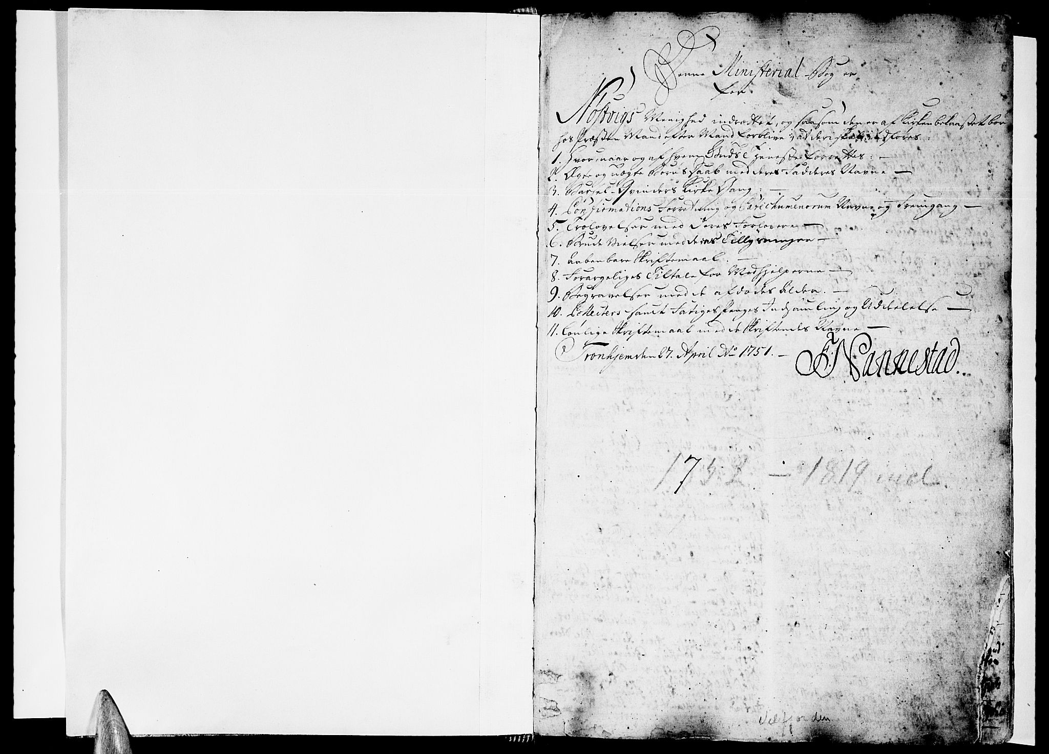 Ministerialprotokoller, klokkerbøker og fødselsregistre - Nordland, SAT/A-1459/814/L0222: Parish register (official) no. 814A03, 1752-1819, p. 1