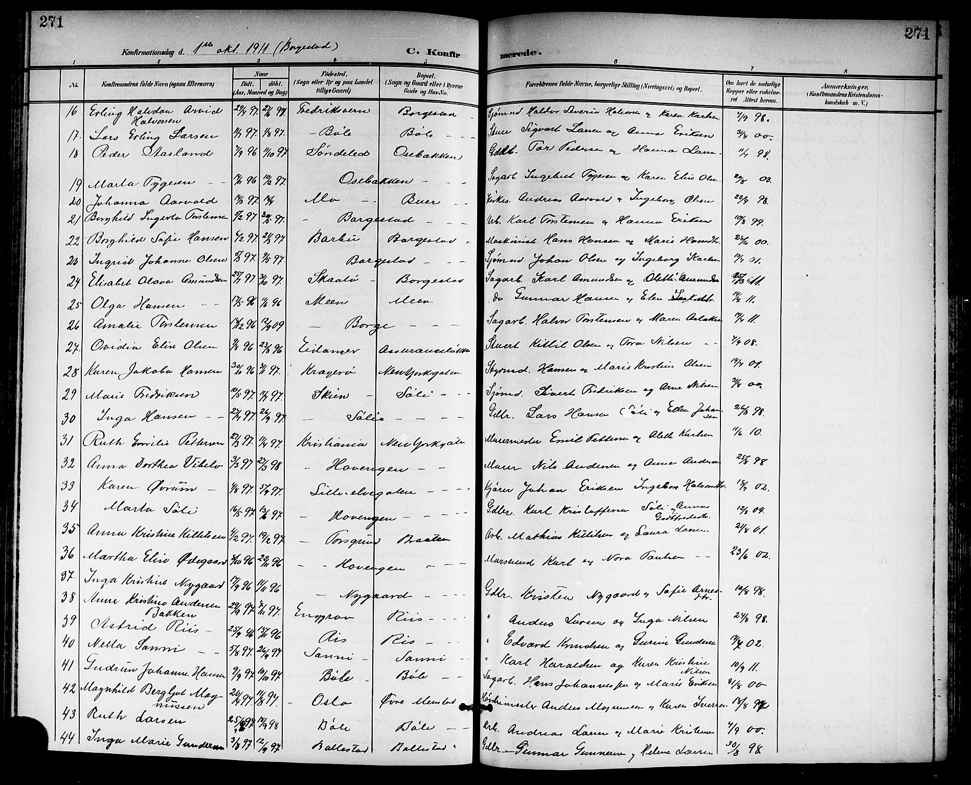 Gjerpen kirkebøker, AV/SAKO-A-265/G/Ga/L0003: Parish register (copy) no. I 3, 1901-1919, p. 271