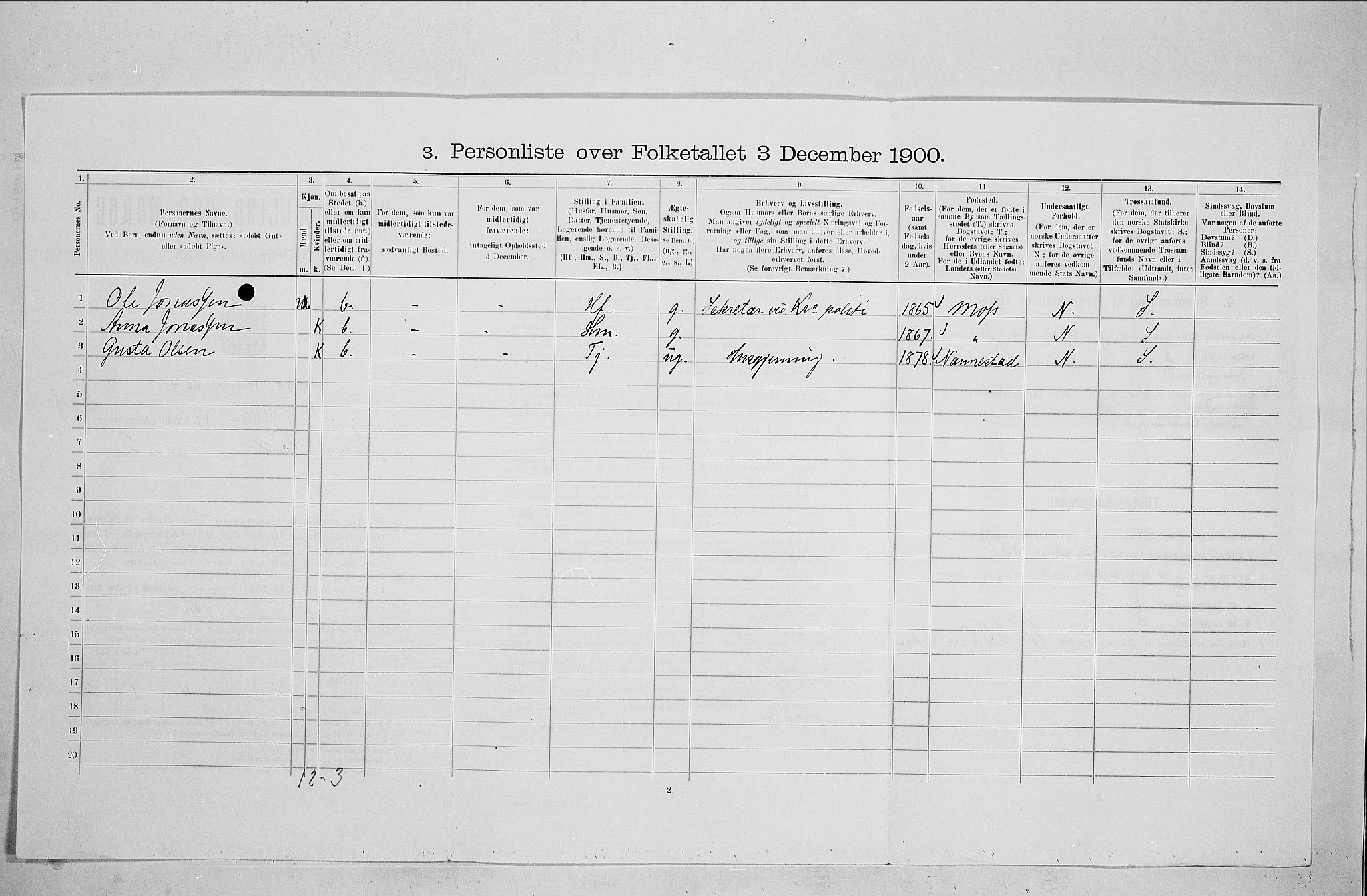 SAO, 1900 census for Kristiania, 1900, p. 42244