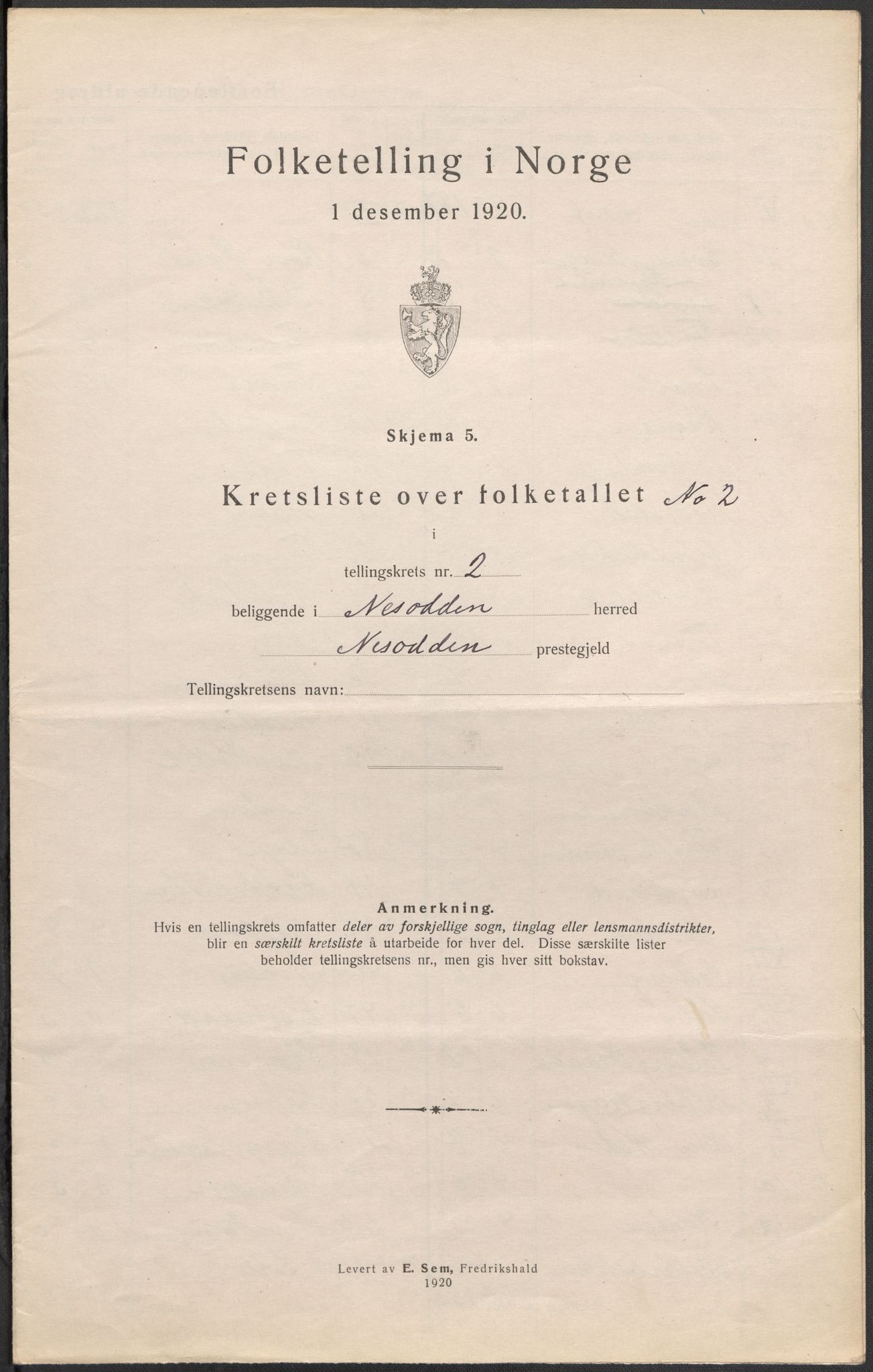 SAO, 1920 census for Nesodden, 1920, p. 13