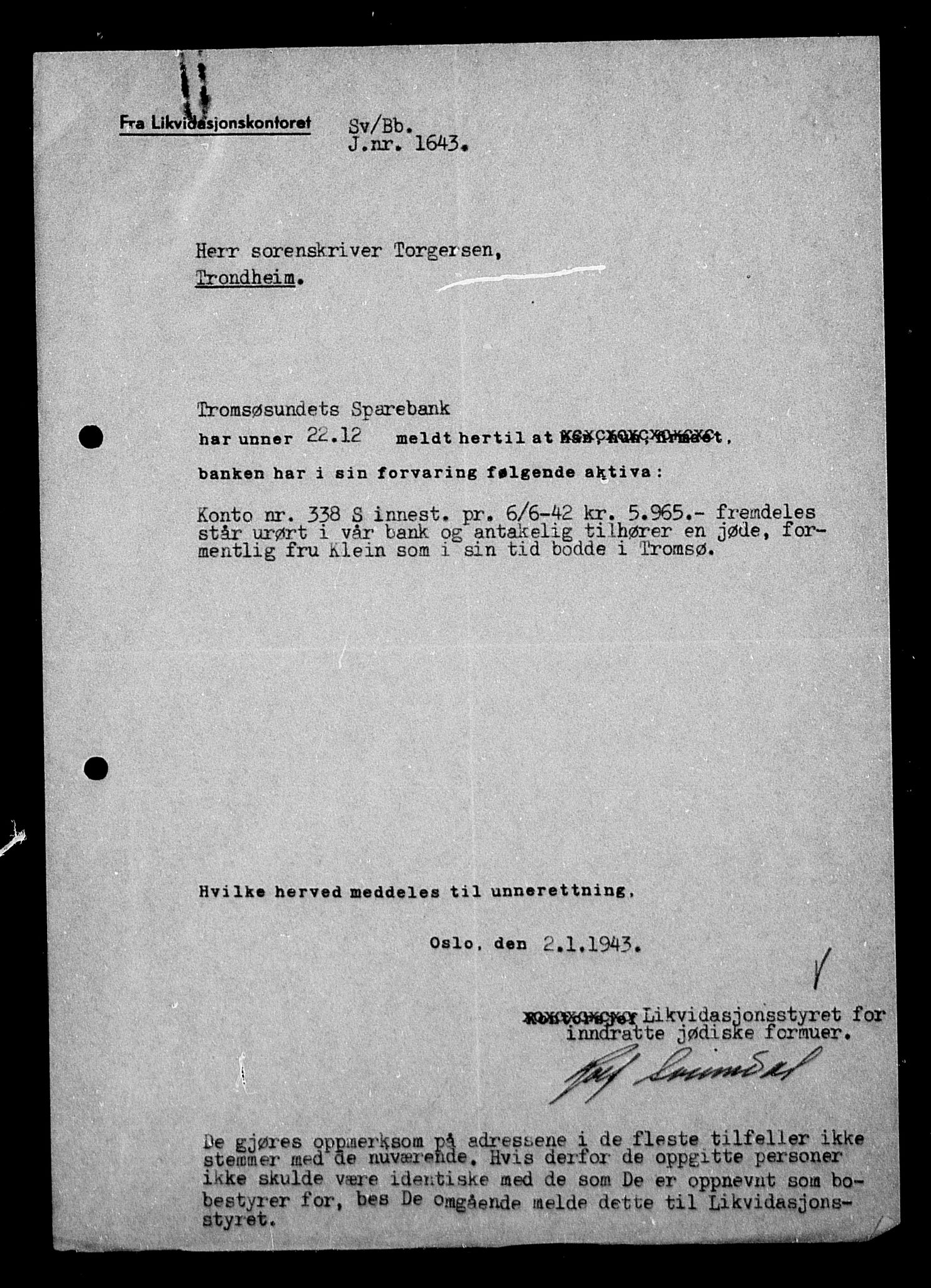 Justisdepartementet, Tilbakeføringskontoret for inndratte formuer, AV/RA-S-1564/H/Hc/Hcb/L0914: --, 1945-1947, p. 10