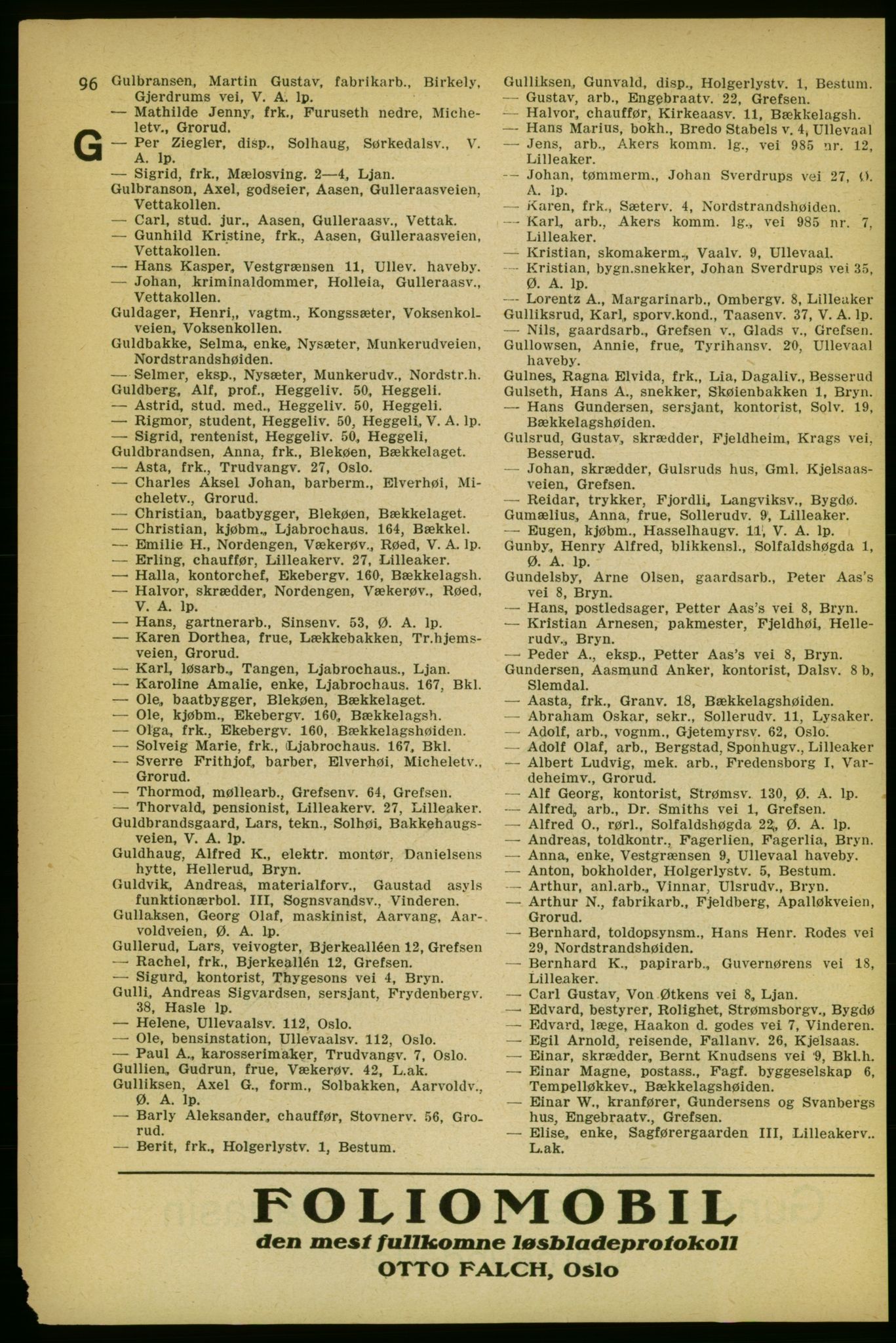 Aker adressebok/adressekalender, PUBL/001/A/004: Aker adressebok, 1929, p. 96