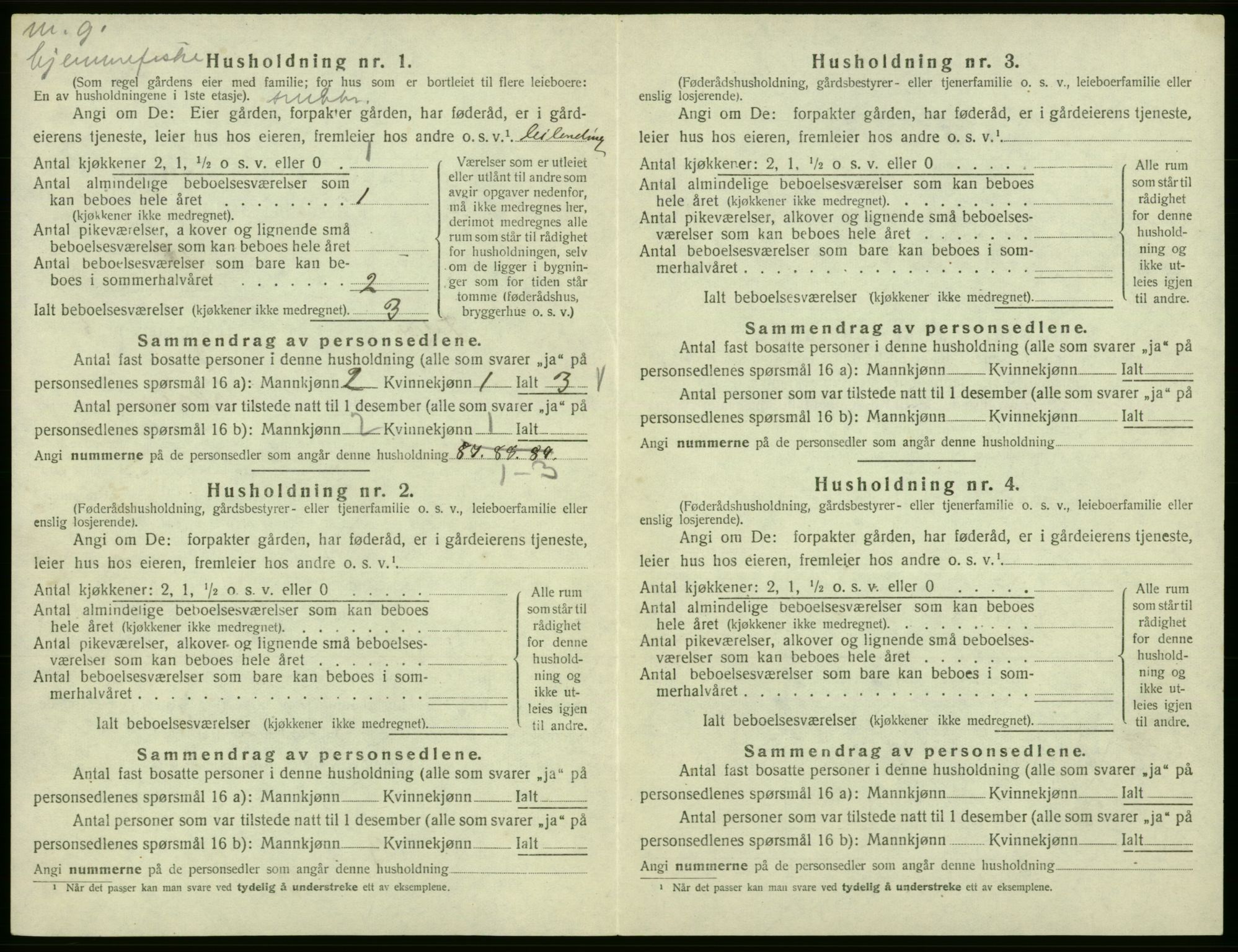 SAB, 1920 census for Fitjar, 1920, p. 343