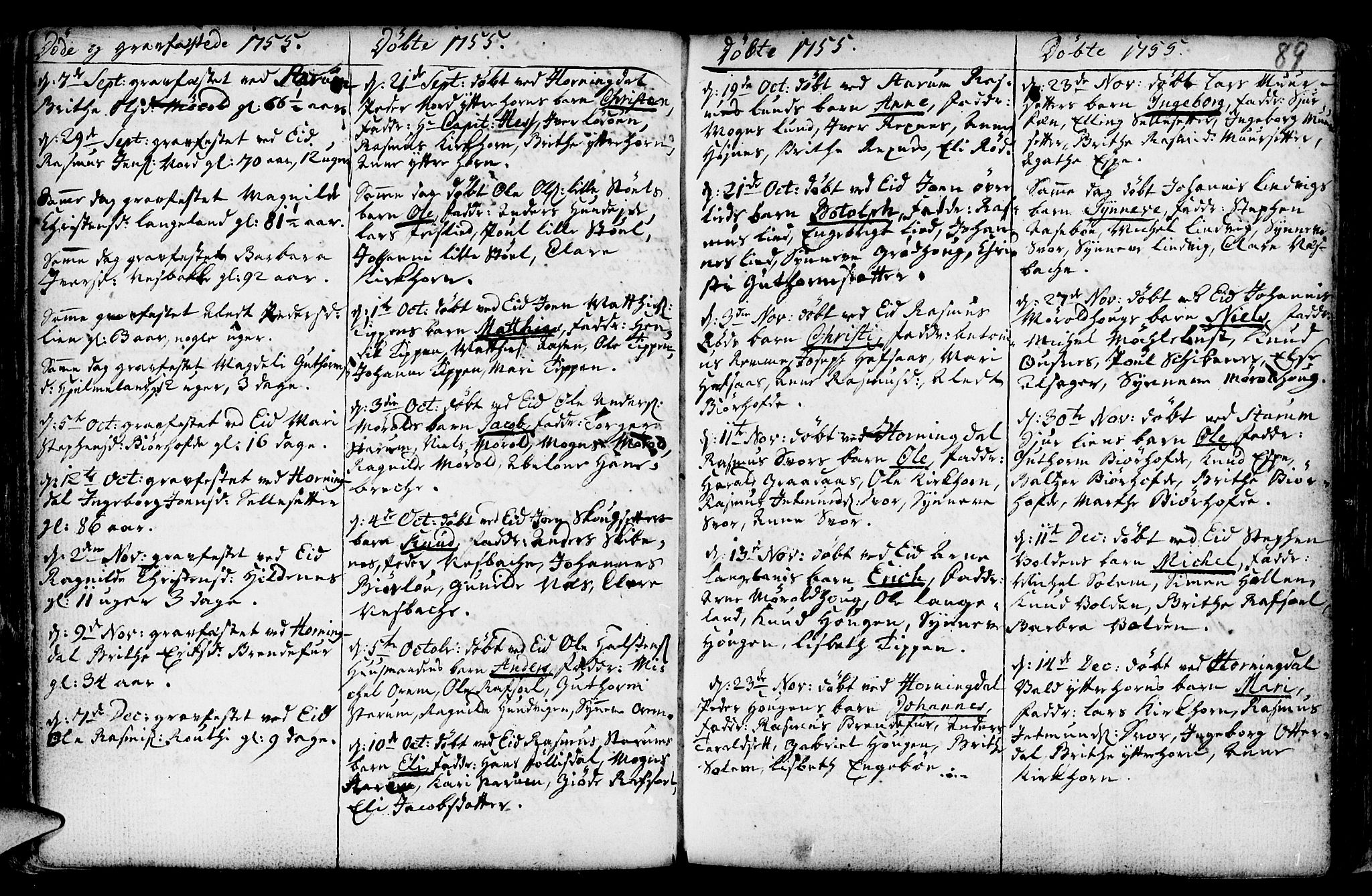 Eid sokneprestembete, AV/SAB-A-82301/H/Haa/Haaa/L0002: Parish register (official) no. A 2, 1741-1769, p. 89