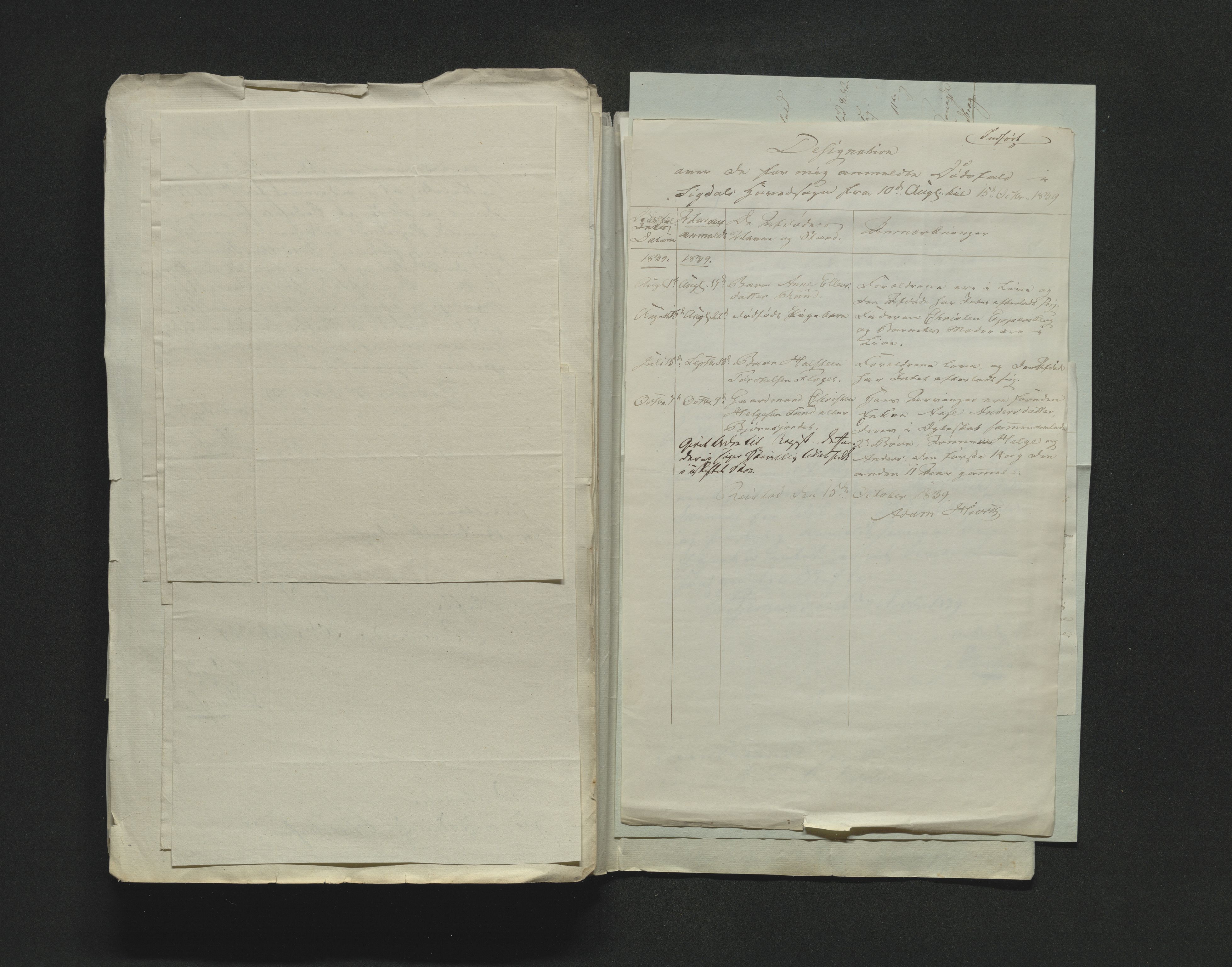 Eiker, Modum og Sigdal sorenskriveri, AV/SAKO-A-123/H/Ha/Hab/L0005: Dødsfallsmeldinger, 1837-1840
