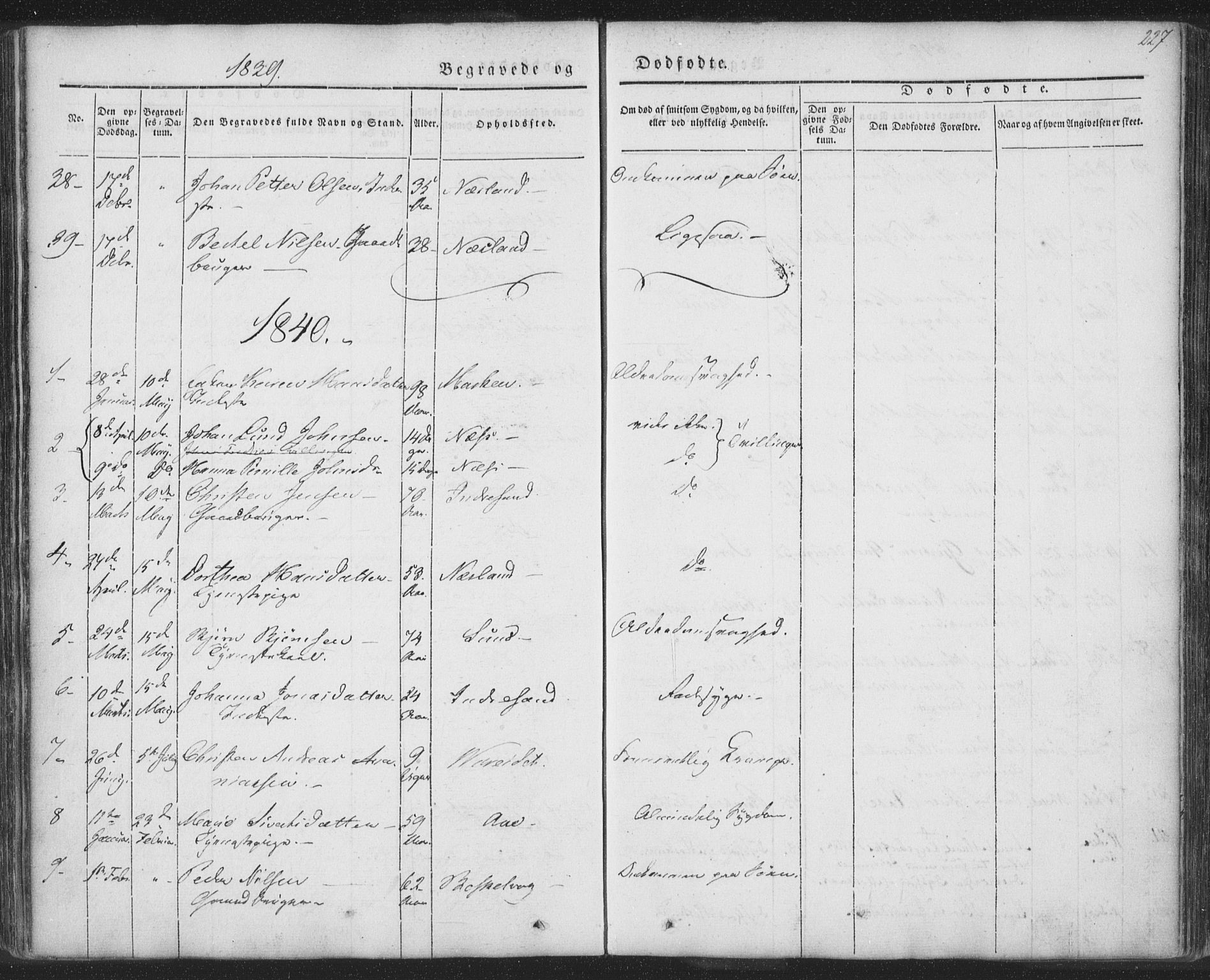 Ministerialprotokoller, klokkerbøker og fødselsregistre - Nordland, SAT/A-1459/885/L1202: Parish register (official) no. 885A03, 1838-1859, p. 227