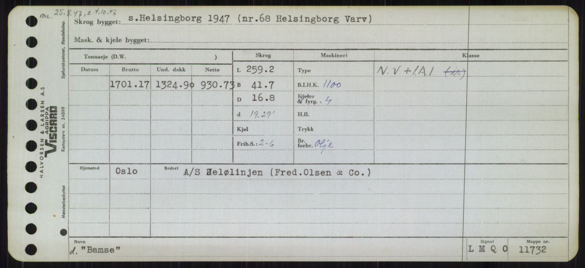Sjøfartsdirektoratet med forløpere, Skipsmålingen, RA/S-1627/H/Hb/L0001: Fartøy, A-D, p. 141