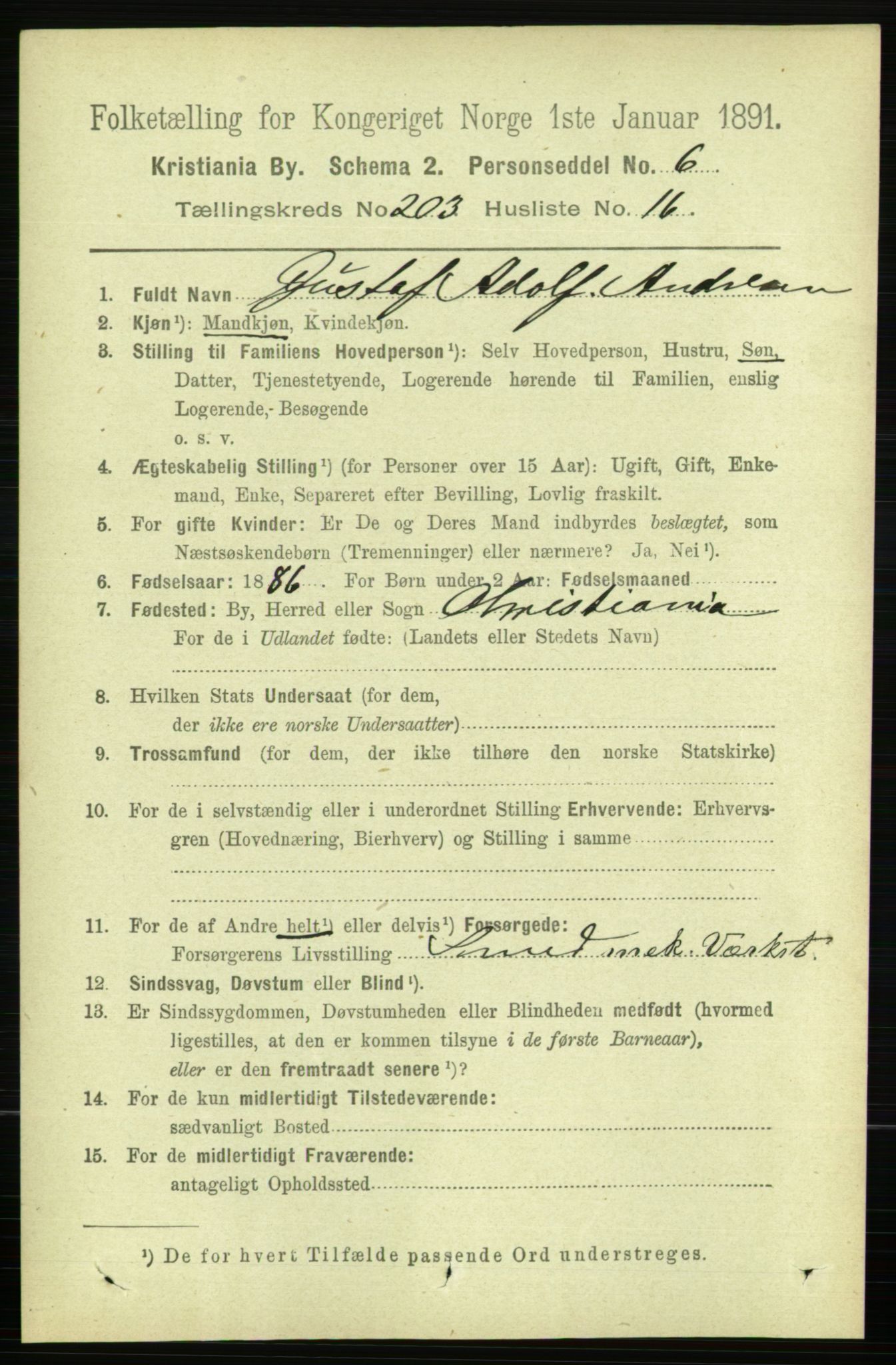 RA, 1891 census for 0301 Kristiania, 1891, p. 122334