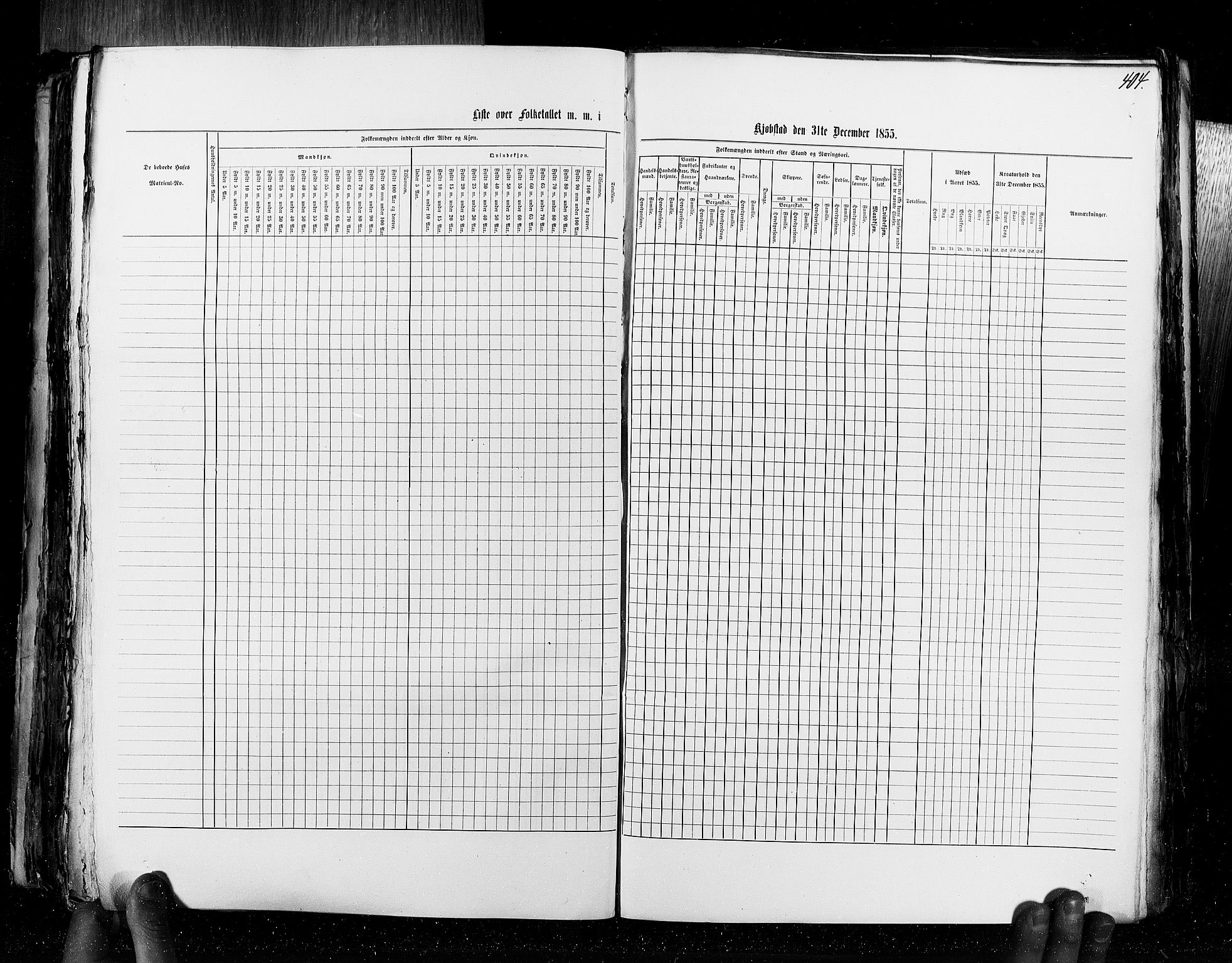 RA, Census 1855, vol. 8: Risør-Vadsø, 1855, p. 404