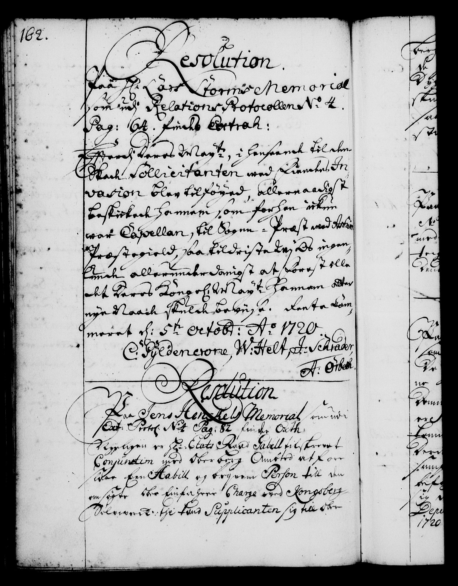 Rentekammeret, Kammerkanselliet, AV/RA-EA-3111/G/Gg/Gga/L0001: Norsk ekspedisjonsprotokoll med register (merket RK 53.1), 1720-1723, p. 162