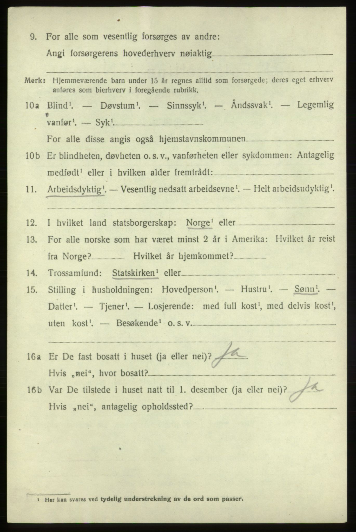 SAB, 1920 census for Valestrand, 1920, p. 1716