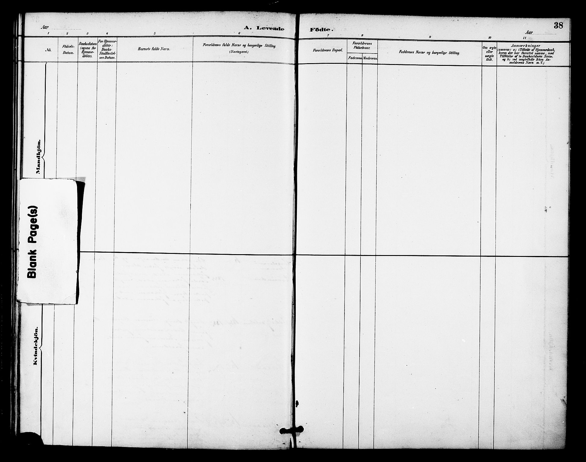 Ministerialprotokoller, klokkerbøker og fødselsregistre - Nordland, AV/SAT-A-1459/840/L0580: Parish register (official) no. 840A02, 1887-1909, p. 38