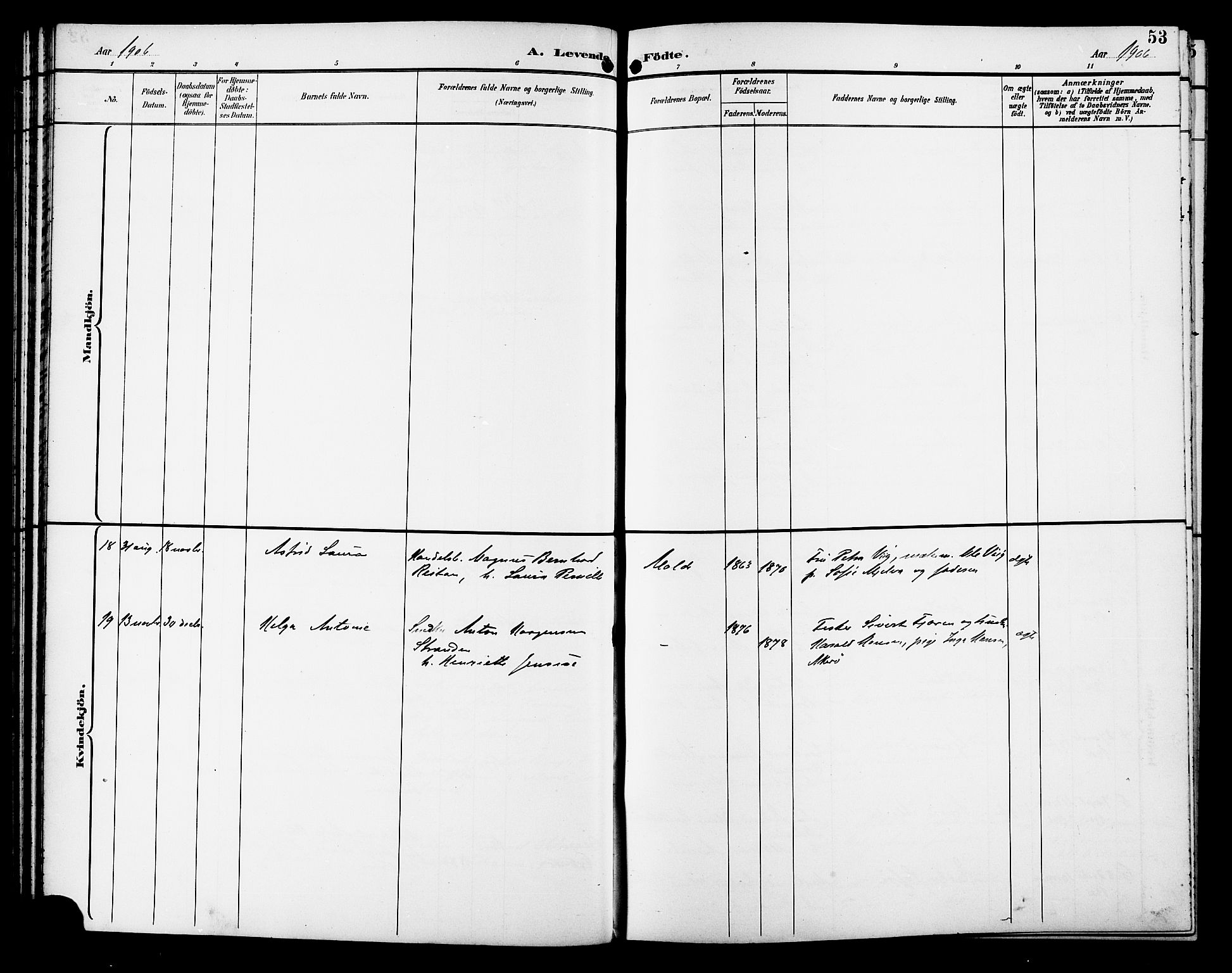 Ministerialprotokoller, klokkerbøker og fødselsregistre - Møre og Romsdal, AV/SAT-A-1454/558/L0702: Parish register (copy) no. 558C03, 1894-1915, p. 53