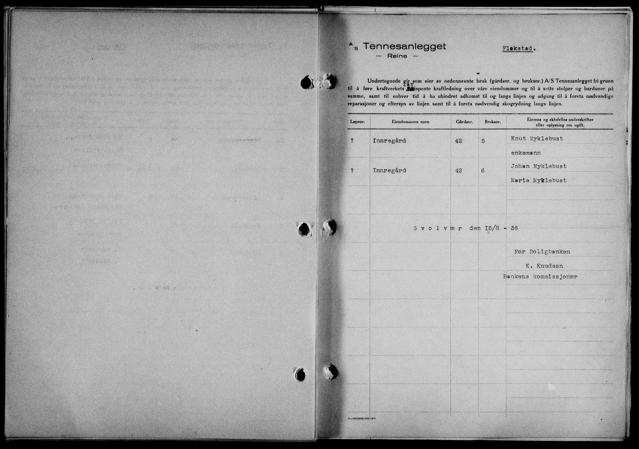 Lofoten sorenskriveri, SAT/A-0017/1/2/2C/L0001a: Mortgage book no. 1a, 1936-1937, Diary no: : 2354/1936