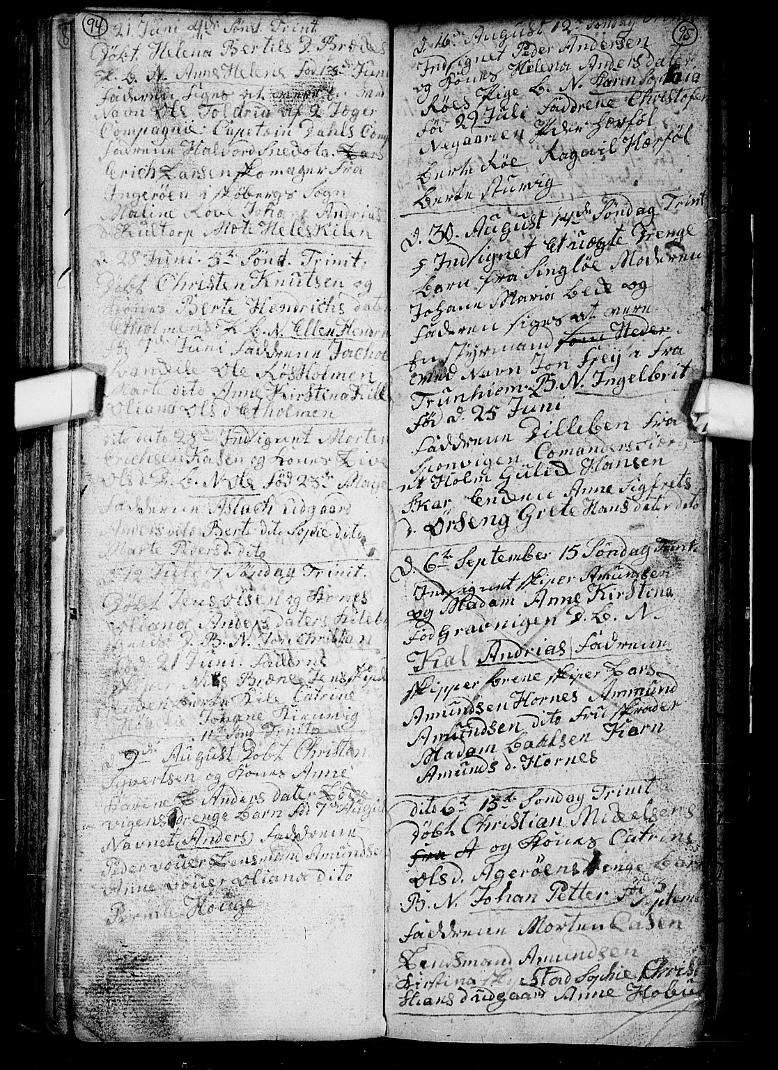 Hvaler prestekontor Kirkebøker, AV/SAO-A-2001/F/Fa/L0002: Parish register (official) no. I 2, 1749-1816, p. 94-95