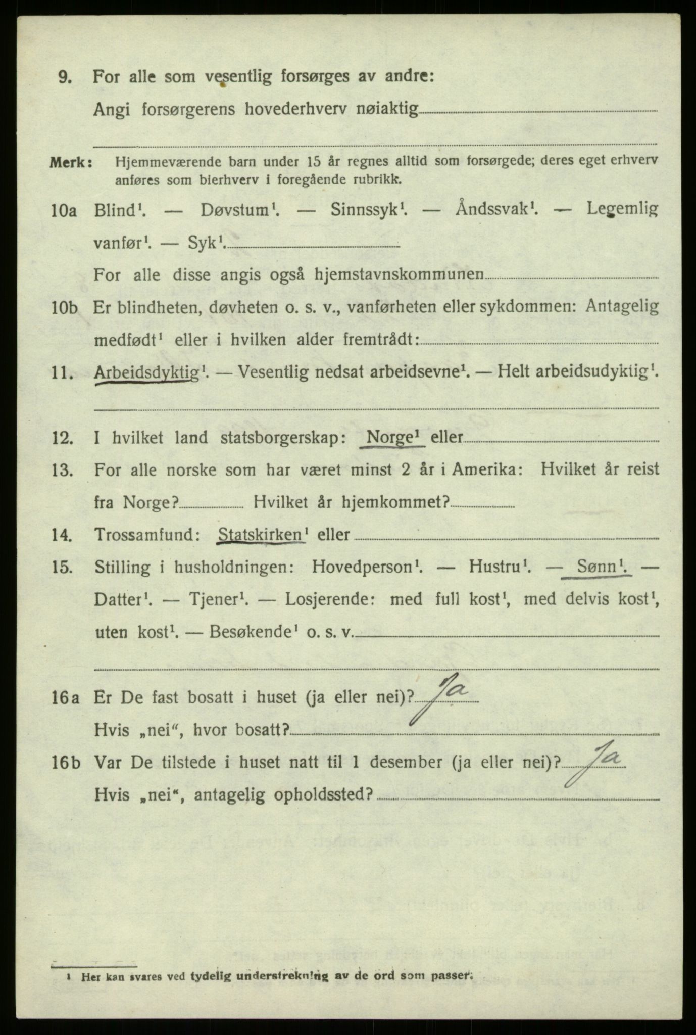 SAB, 1920 census for Lindås, 1920, p. 4540