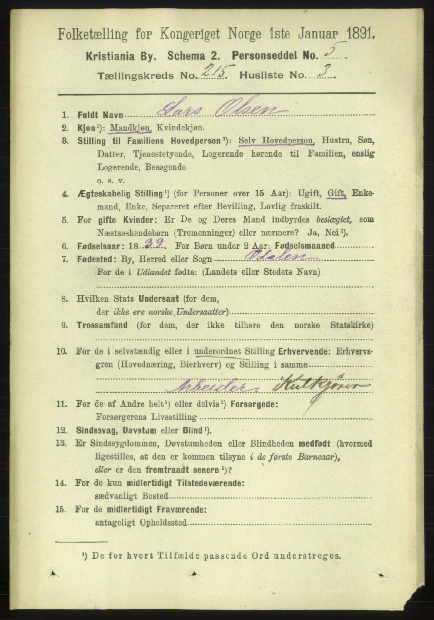 RA, 1891 census for 0301 Kristiania, 1891, p. 127809