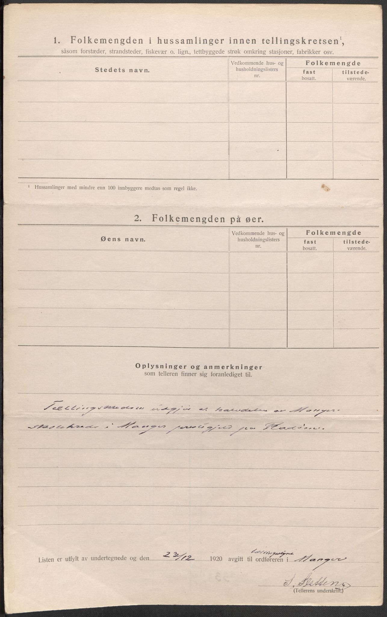 SAB, 1920 census for Manger, 1920, p. 36