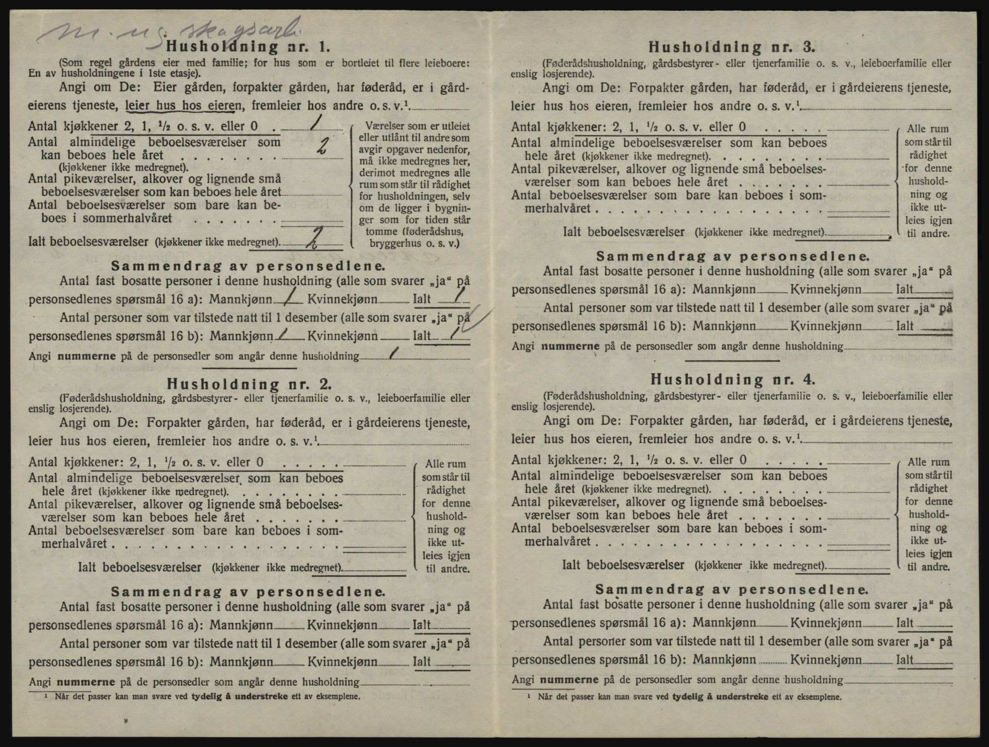 SAO, 1920 census for Aremark, 1920, p. 282