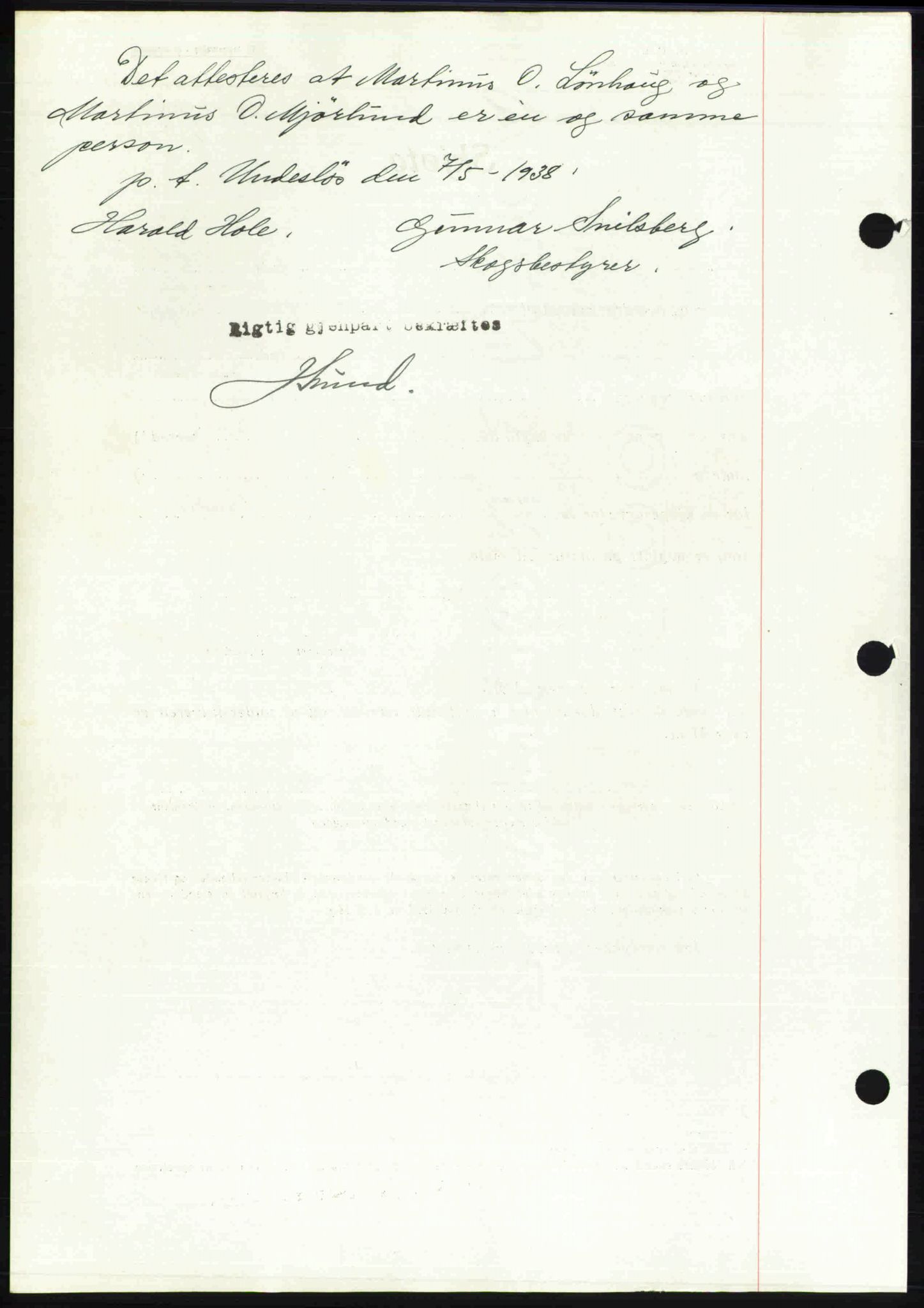 Toten tingrett, SAH/TING-006/H/Hb/Hbc/L0004: Mortgage book no. Hbc-04, 1938-1938, Diary no: : 839/1938