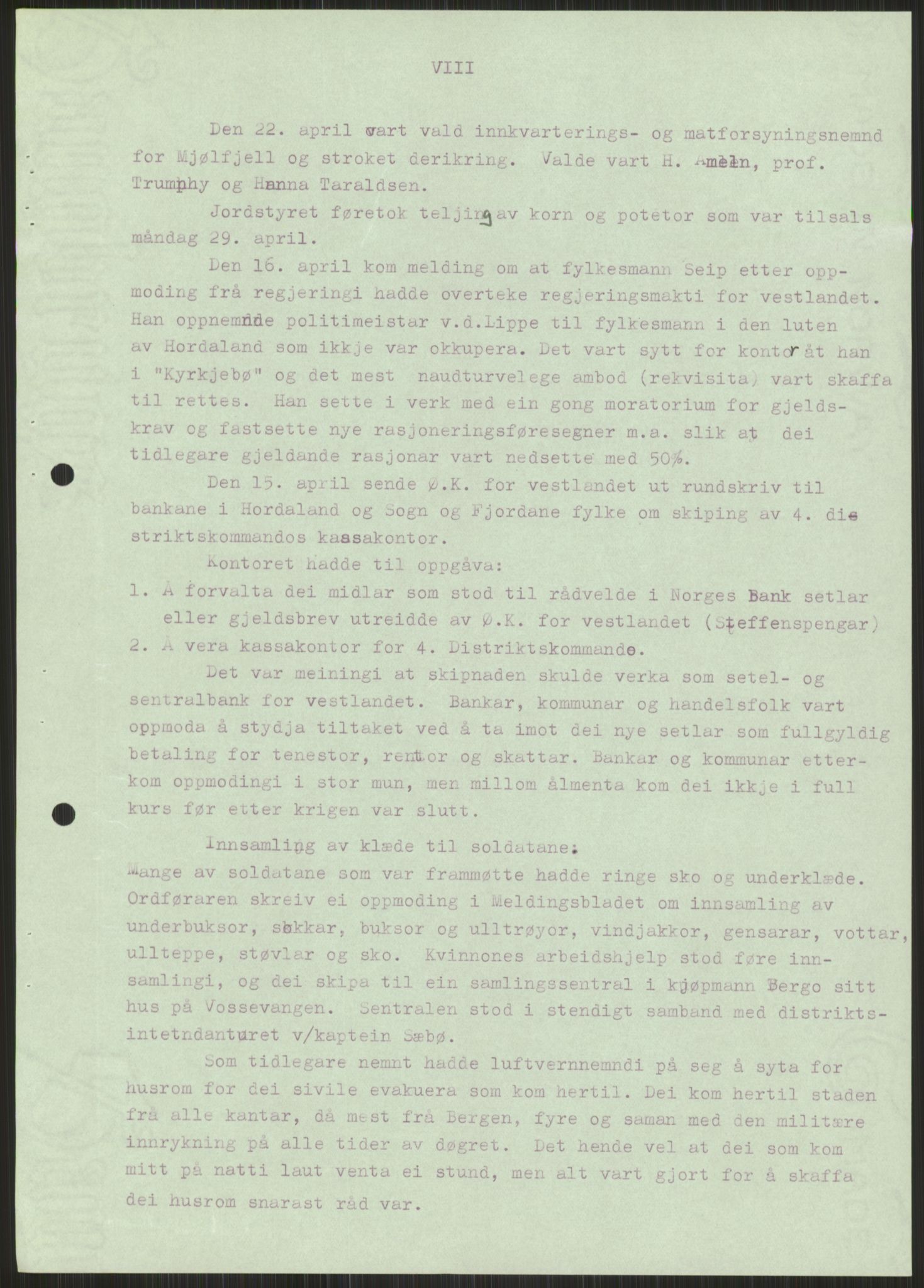 Forsvaret, Forsvarets krigshistoriske avdeling, AV/RA-RAFA-2017/Y/Ya/L0015: II-C-11-31 - Fylkesmenn.  Rapporter om krigsbegivenhetene 1940., 1940, p. 446