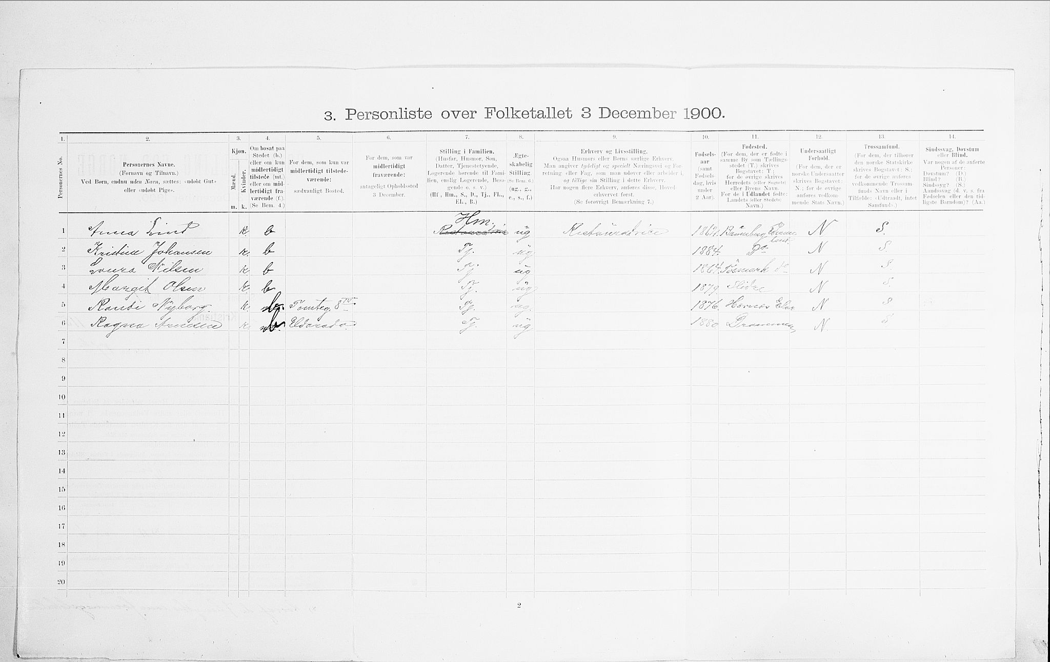 SAO, 1900 census for Kristiania, 1900, p. 103023