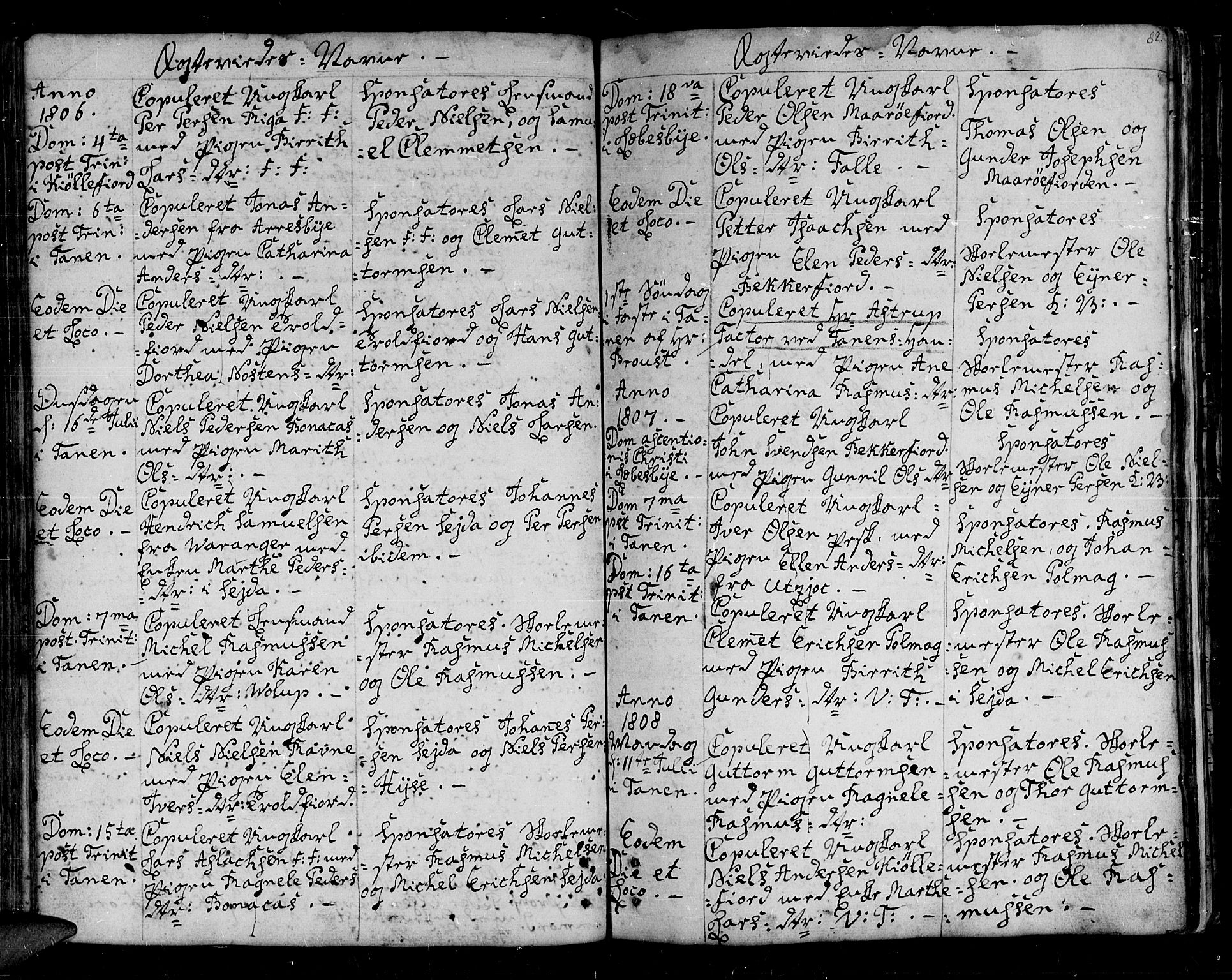 Lebesby sokneprestkontor, SATØ/S-1353/H/Ha/L0001kirke: Parish register (official) no. 1, 1751-1816, p. 82