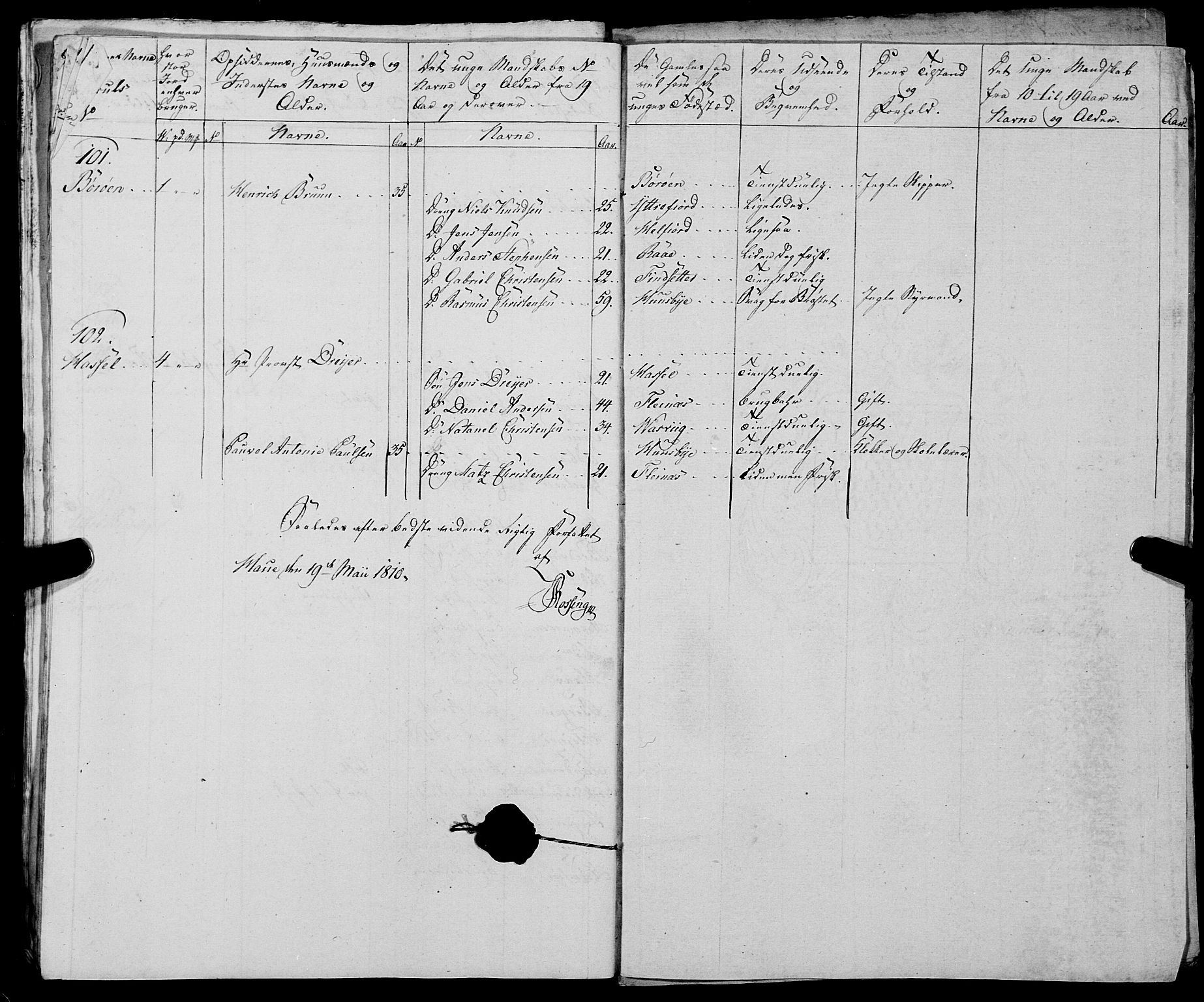 Fylkesmannen i Nordland, AV/SAT-A-0499/1.1/R/Ra/L0028: Innrulleringsmanntall for Hadsel (Kalsnes og Ulvøe fjerdinger), 1806-1836, p. 62