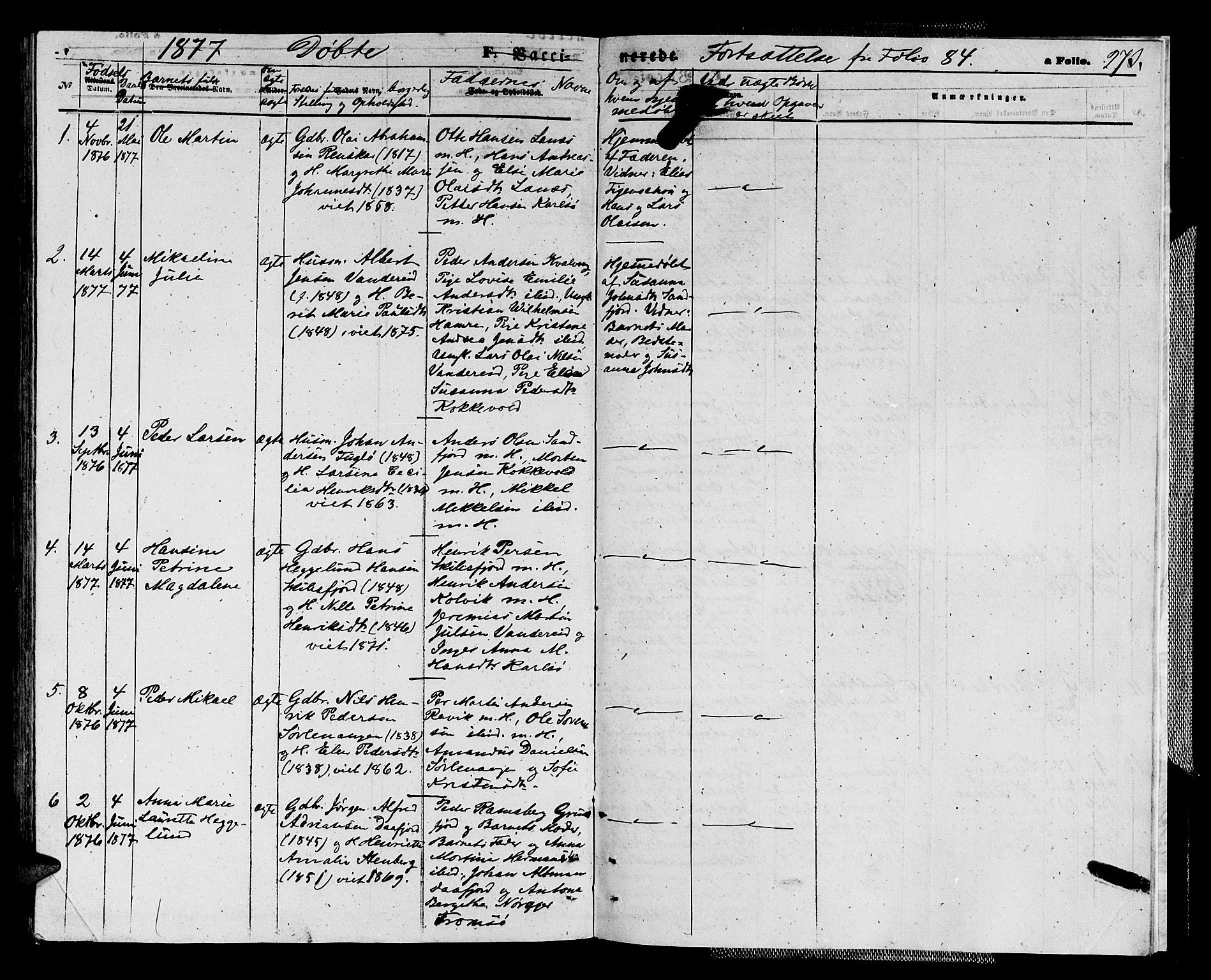 Karlsøy sokneprestembete, AV/SATØ-S-1299/H/Ha/Hab/L0003klokker: Parish register (copy) no. 3, 1862-1877, p. 273