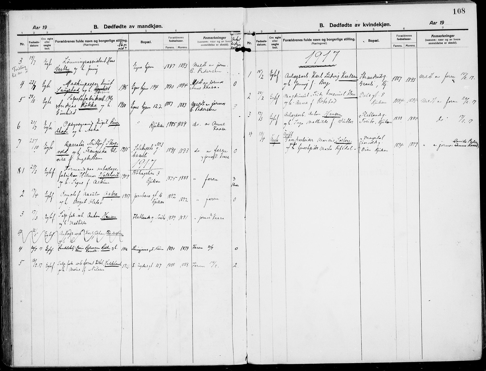 Rjukan kirkebøker, SAKO/A-294/F/Fa/L0002: Parish register (official) no. 2, 1912-1917, p. 108
