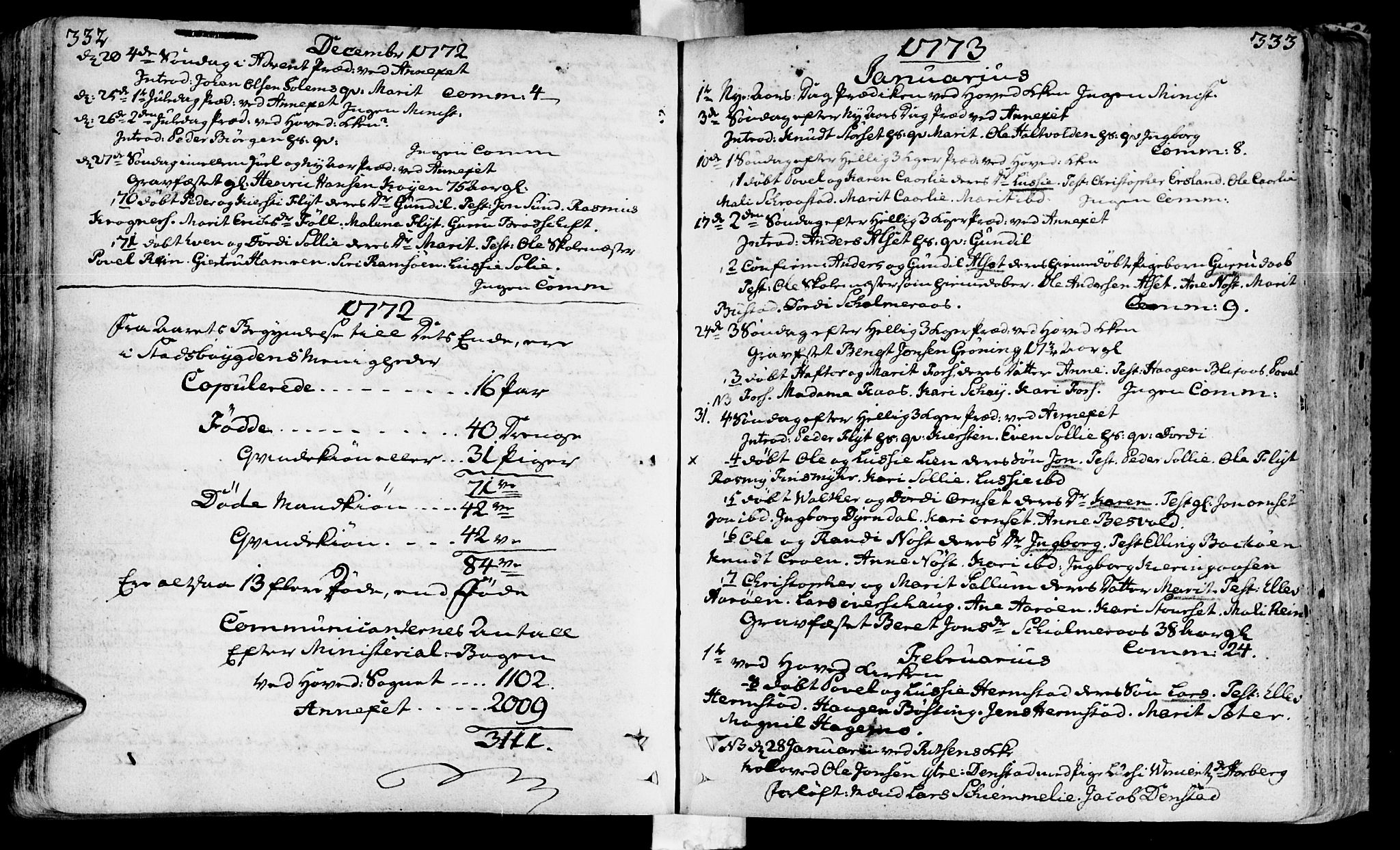 Ministerialprotokoller, klokkerbøker og fødselsregistre - Sør-Trøndelag, SAT/A-1456/646/L0605: Parish register (official) no. 646A03, 1751-1790, p. 332-333