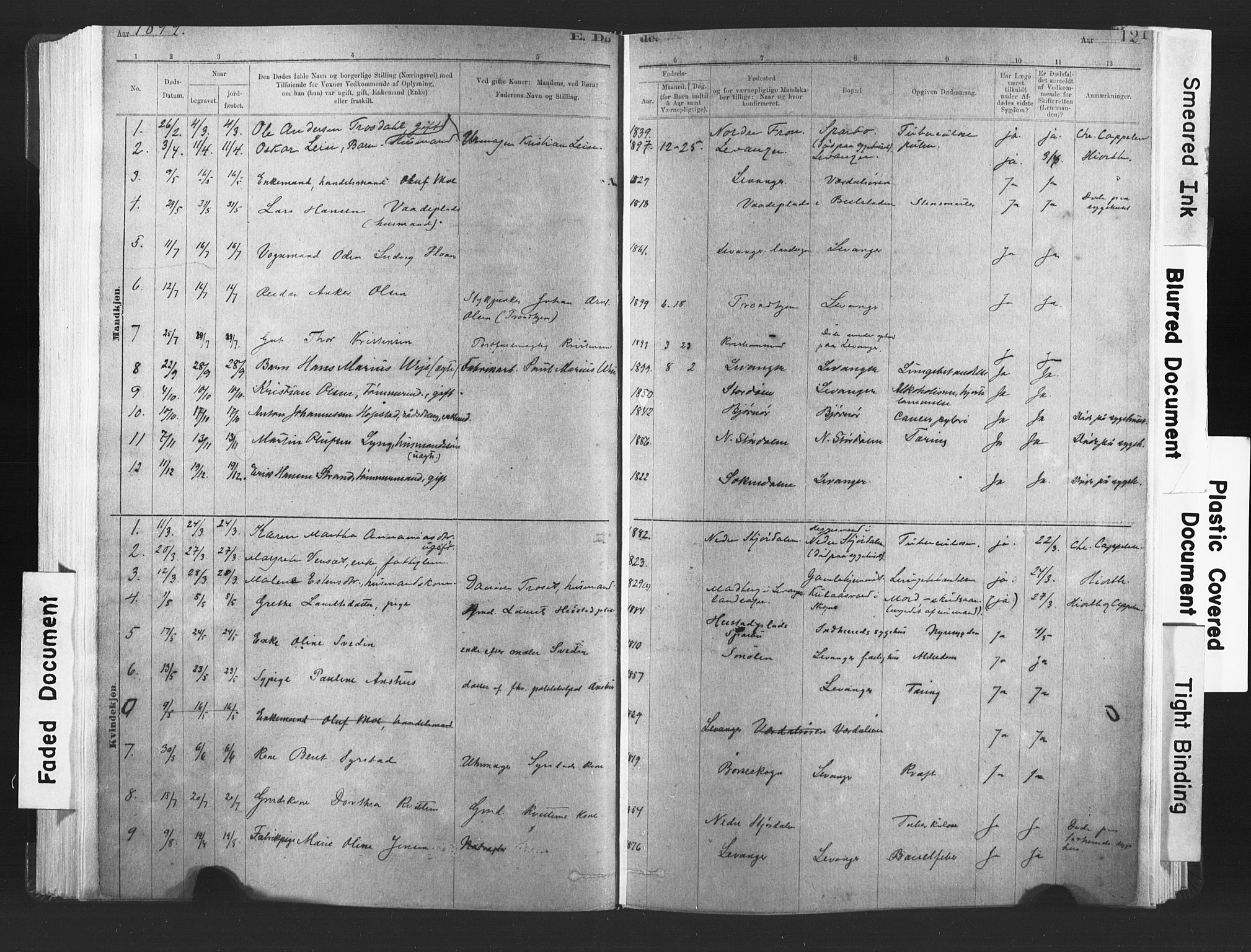 Ministerialprotokoller, klokkerbøker og fødselsregistre - Nord-Trøndelag, SAT/A-1458/720/L0189: Parish register (official) no. 720A05, 1880-1911, p. 121