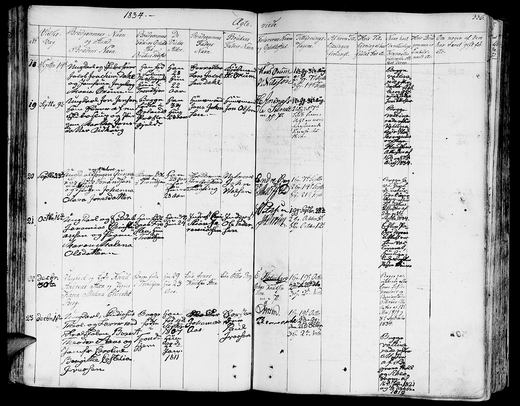 Ministerialprotokoller, klokkerbøker og fødselsregistre - Sør-Trøndelag, AV/SAT-A-1456/602/L0109: Parish register (official) no. 602A07, 1821-1840, p. 336