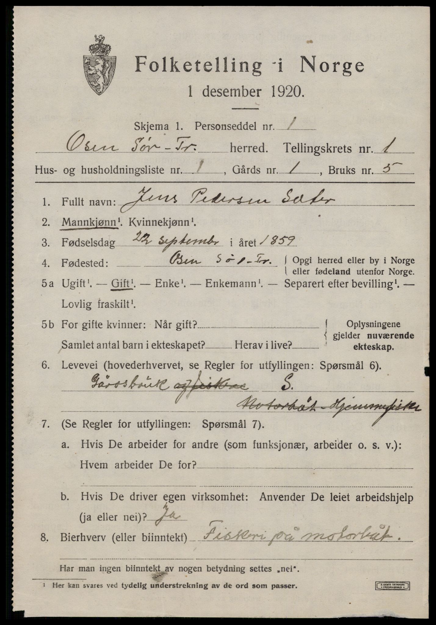 SAT, 1920 census for Osen, 1920, p. 631