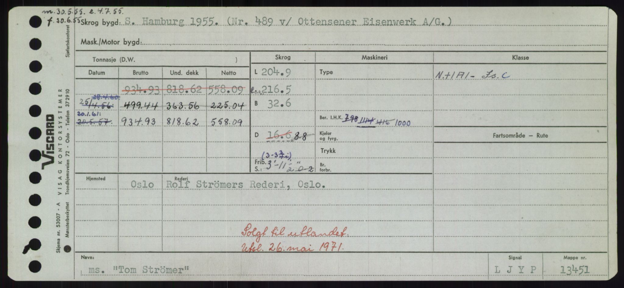 Sjøfartsdirektoratet med forløpere, Skipsmålingen, RA/S-1627/H/Hd/L0039: Fartøy, Ti-Tø, p. 153