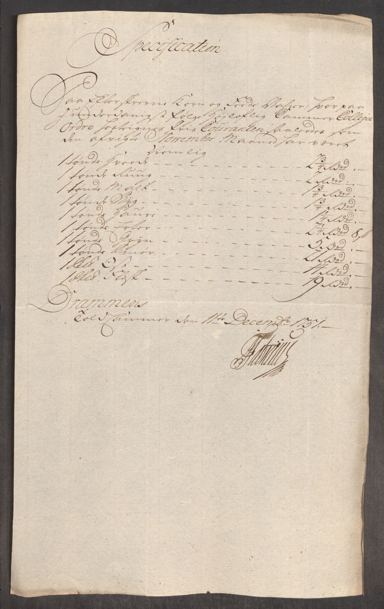 Rentekammeret inntil 1814, Realistisk ordnet avdeling, AV/RA-EA-4070/Oe/L0004: [Ø1]: Priskuranter, 1749-1752, p. 563