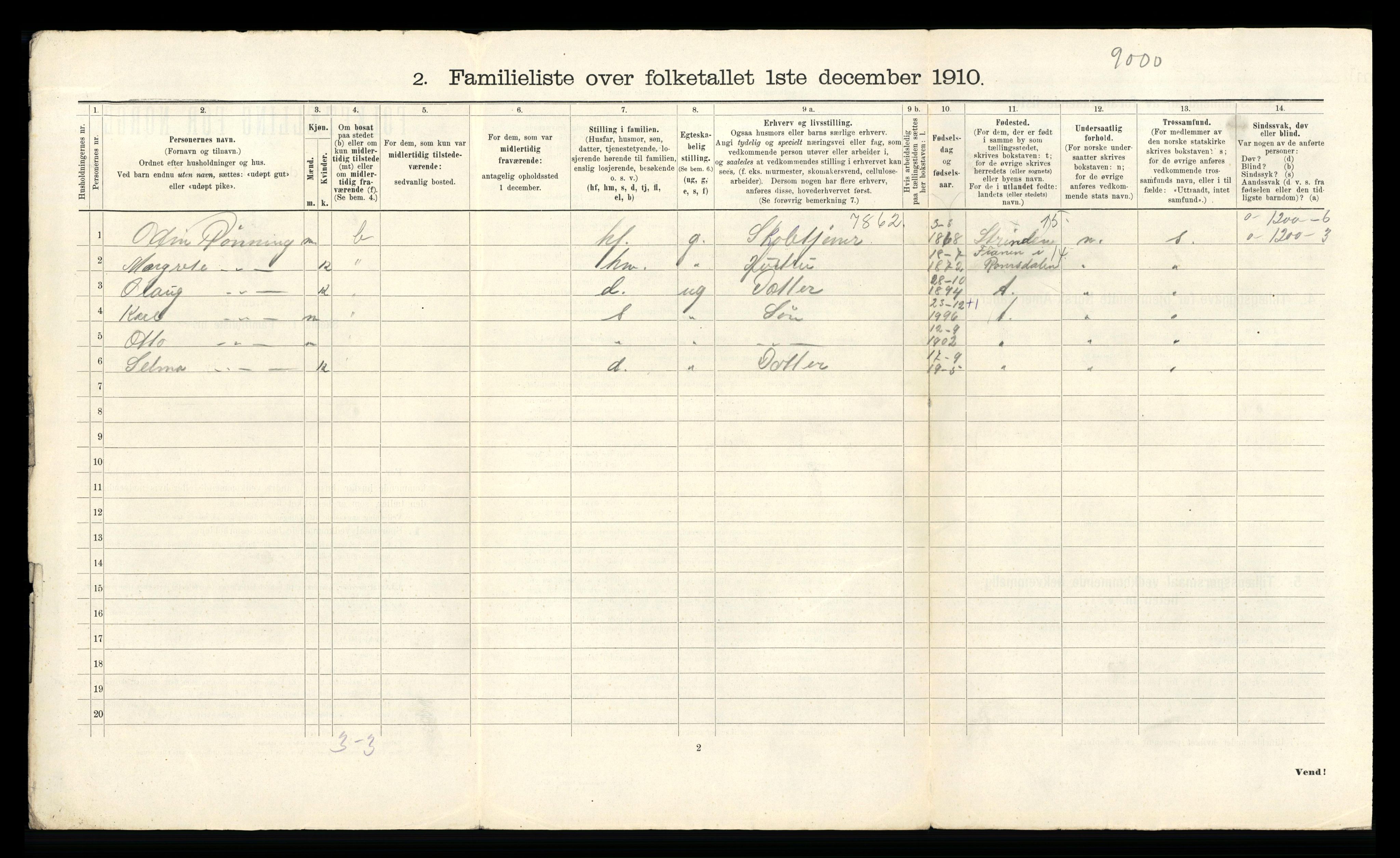 RA, 1910 census for Trondheim, 1910, p. 24146