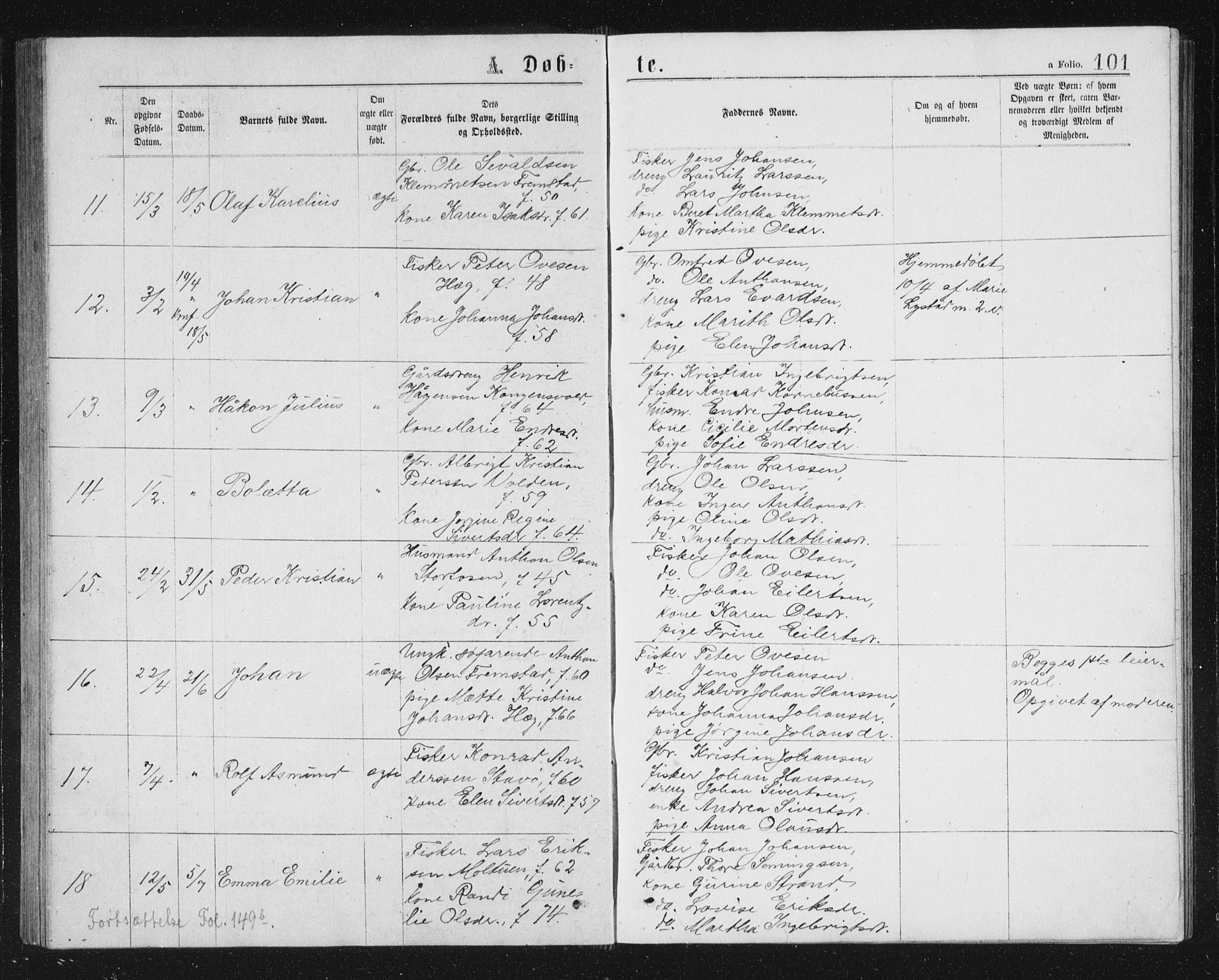Ministerialprotokoller, klokkerbøker og fødselsregistre - Sør-Trøndelag, SAT/A-1456/662/L0756: Parish register (copy) no. 662C01, 1869-1891, p. 101