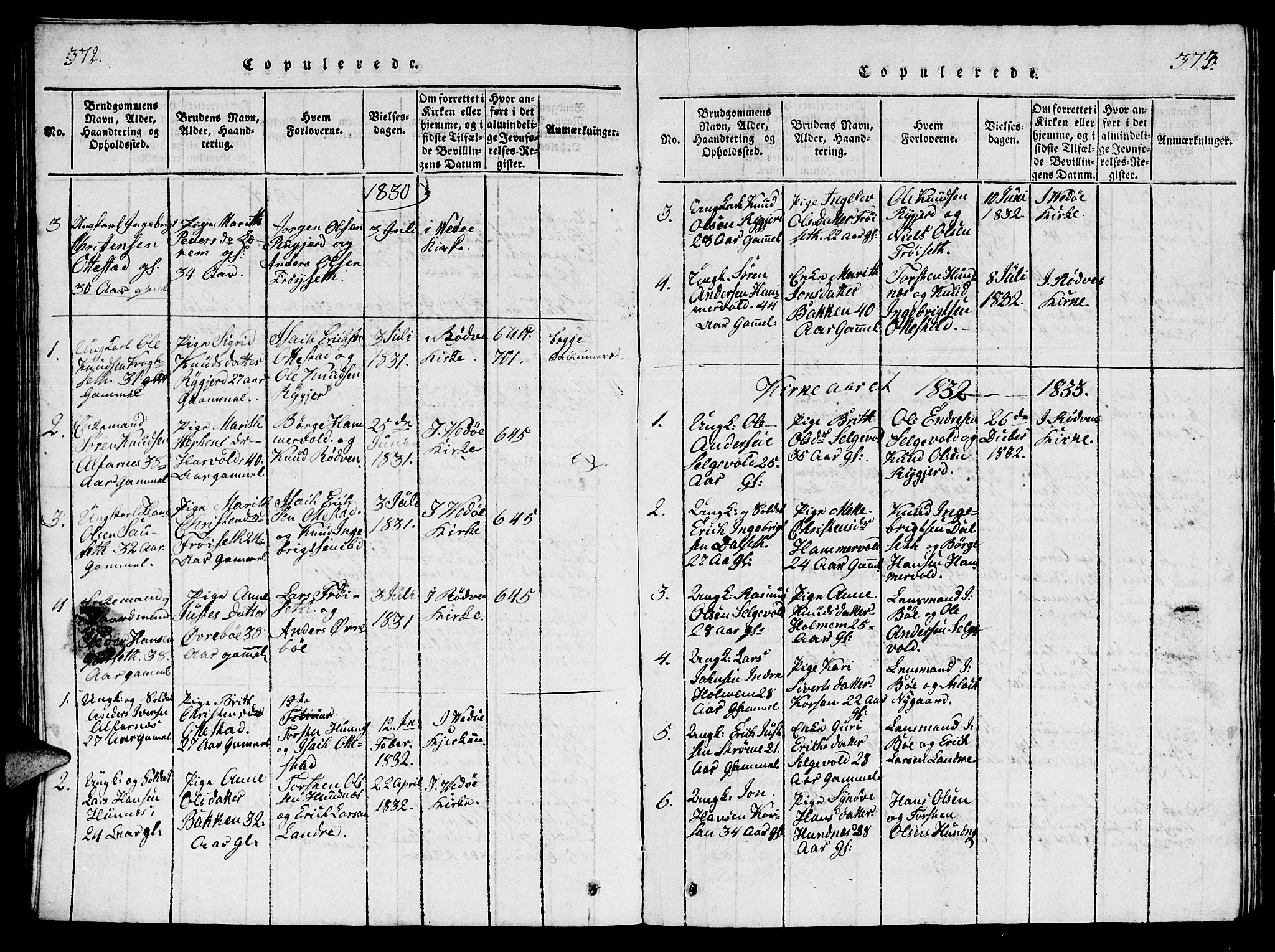 Ministerialprotokoller, klokkerbøker og fødselsregistre - Møre og Romsdal, AV/SAT-A-1454/548/L0613: Parish register (copy) no. 548C01, 1818-1846, p. 372-373