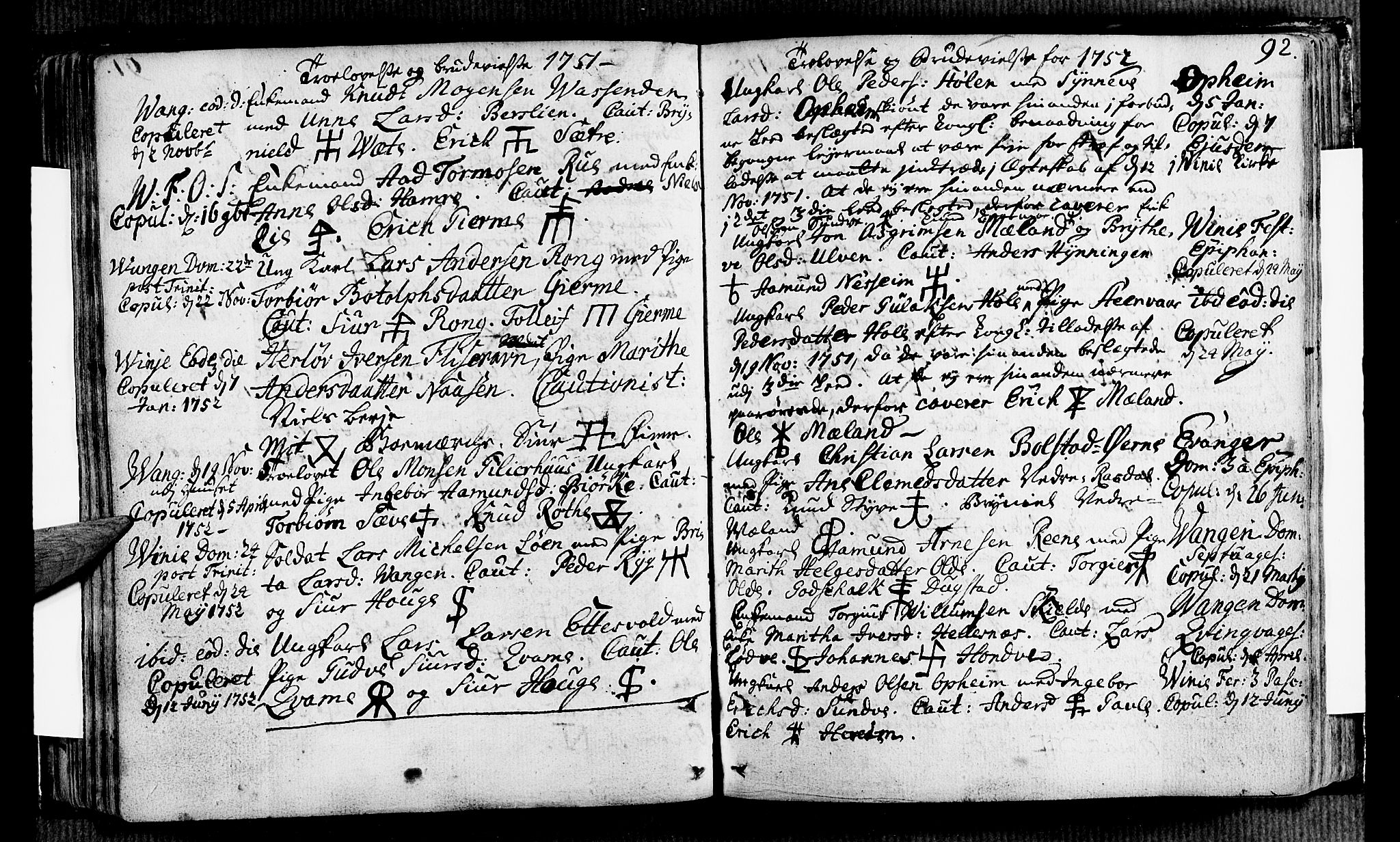 Voss sokneprestembete, AV/SAB-A-79001/H/Haa: Parish register (official) no. A 7, 1731-1773, p. 92