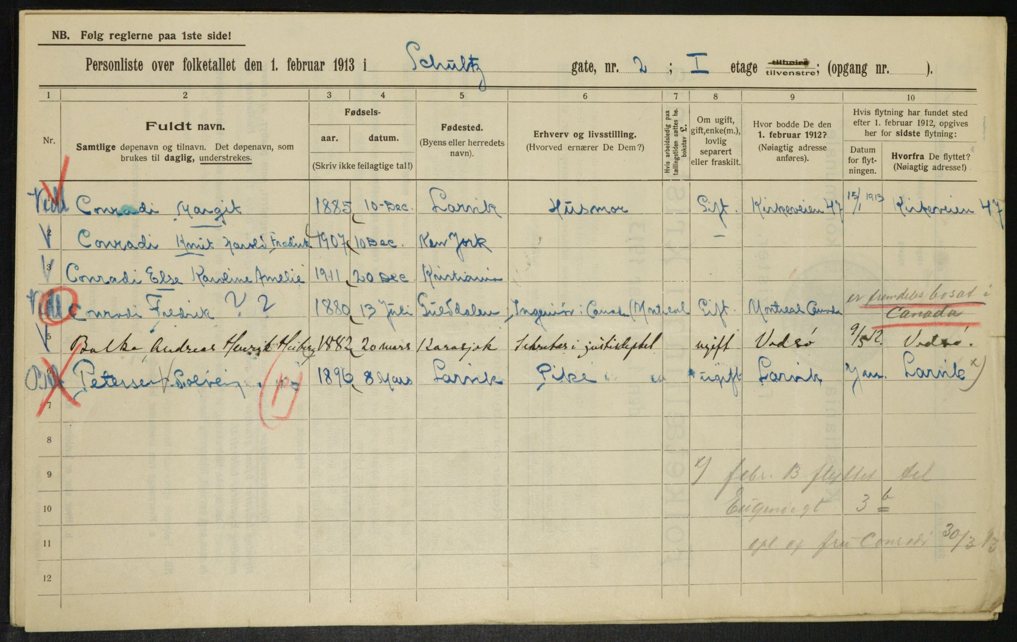 OBA, Municipal Census 1913 for Kristiania, 1913, p. 90512