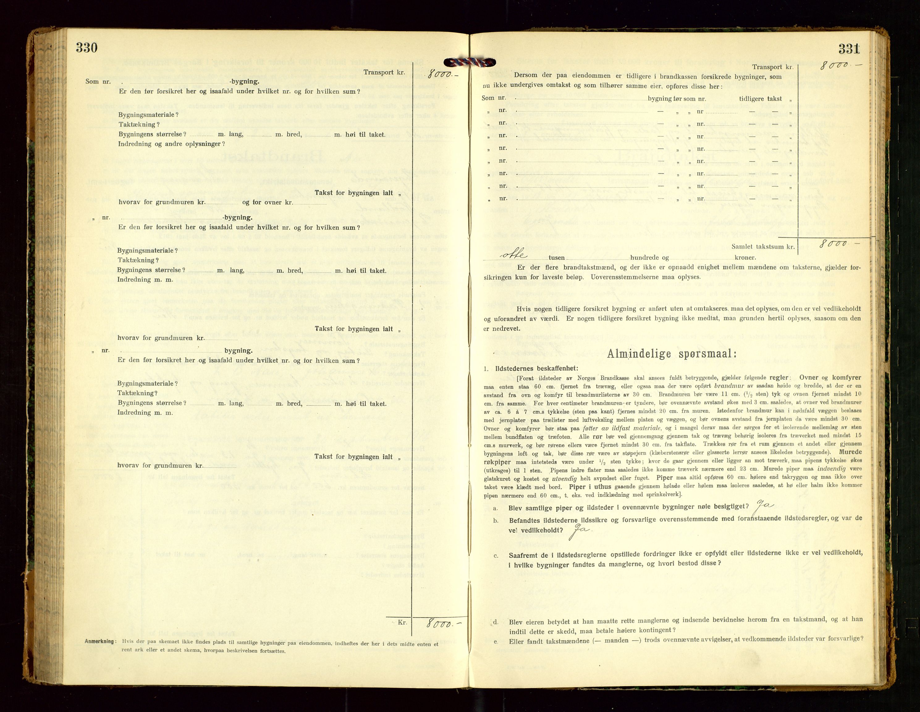 Eigersund lensmannskontor, AV/SAST-A-100171/Gob/L0003: "Brandtakstprotokol", 1917-1920, p. 330-331