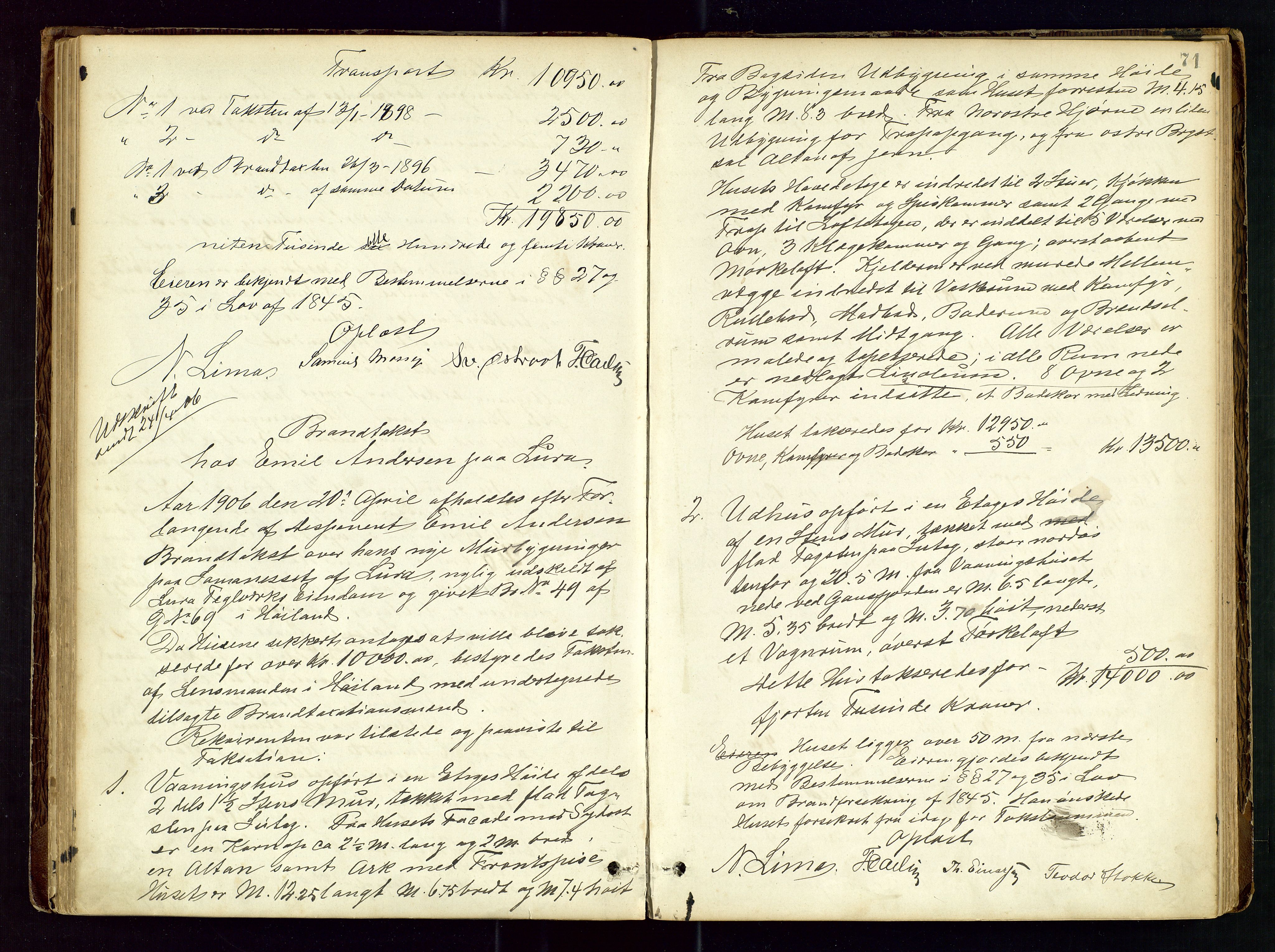 Høyland/Sandnes lensmannskontor, SAST/A-100166/Goa/L0002: "Brandtaxtprotokol for Landafdelingen i Høiland", 1880-1917, p. 70b-71a