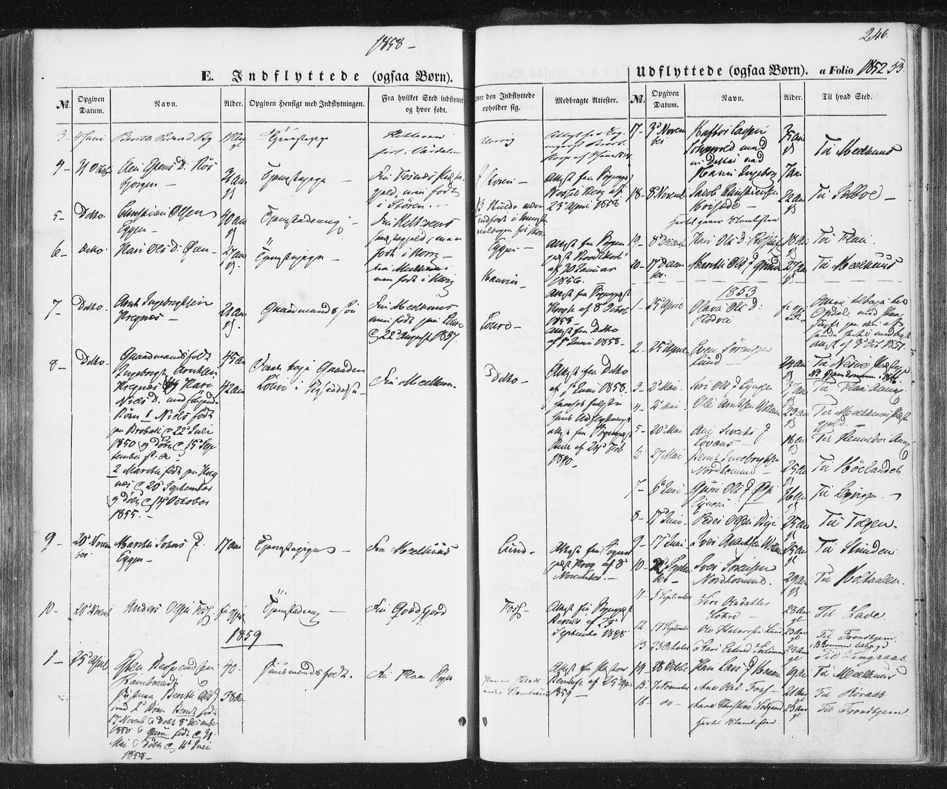 Ministerialprotokoller, klokkerbøker og fødselsregistre - Sør-Trøndelag, SAT/A-1456/692/L1103: Parish register (official) no. 692A03, 1849-1870, p. 246
