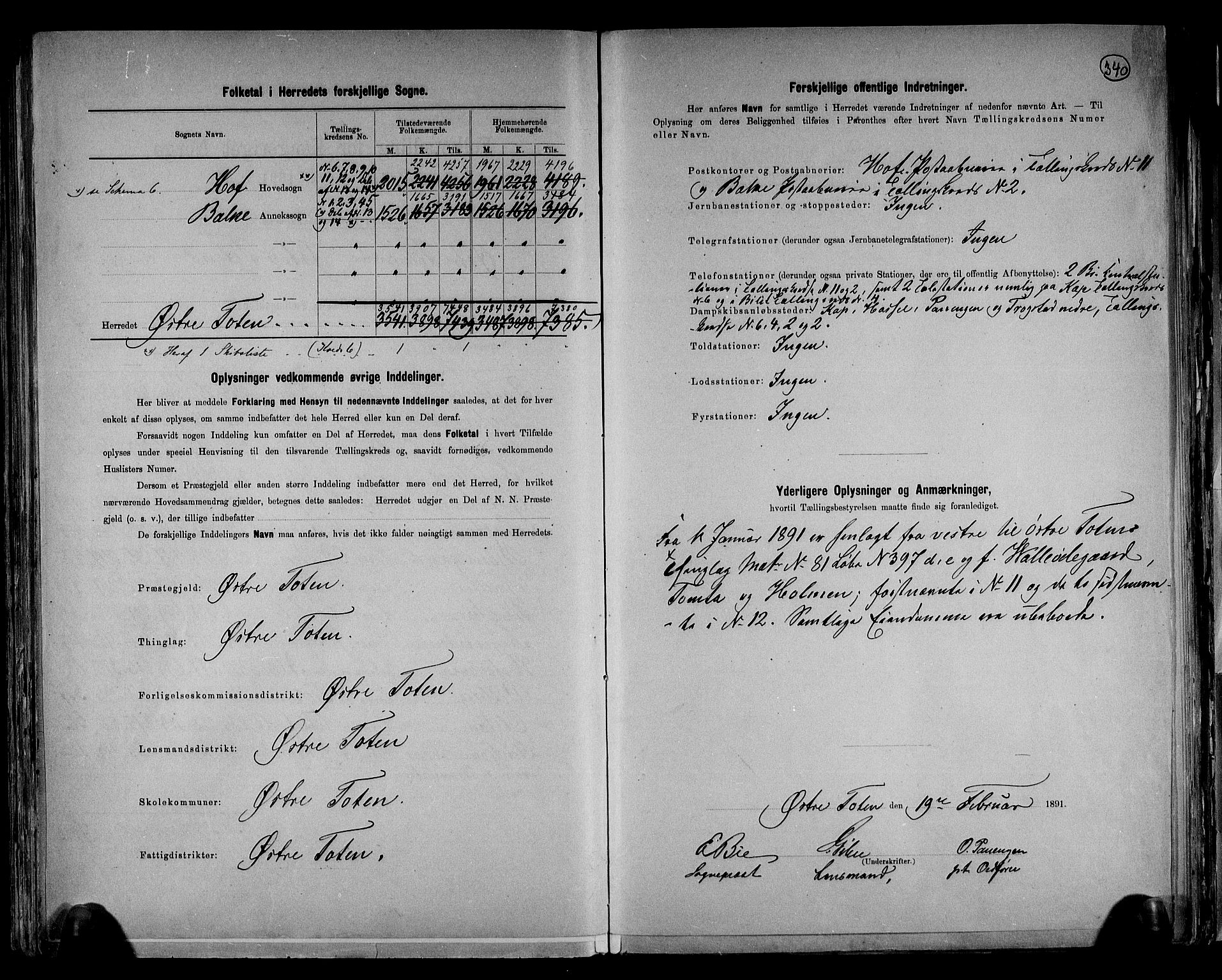 RA, 1891 census for 0528 Østre Toten, 1891, p. 3