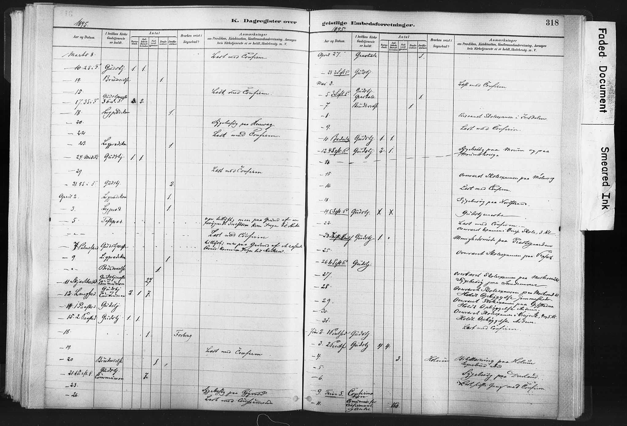 Ministerialprotokoller, klokkerbøker og fødselsregistre - Nord-Trøndelag, SAT/A-1458/749/L0474: Parish register (official) no. 749A08, 1887-1903, p. 318